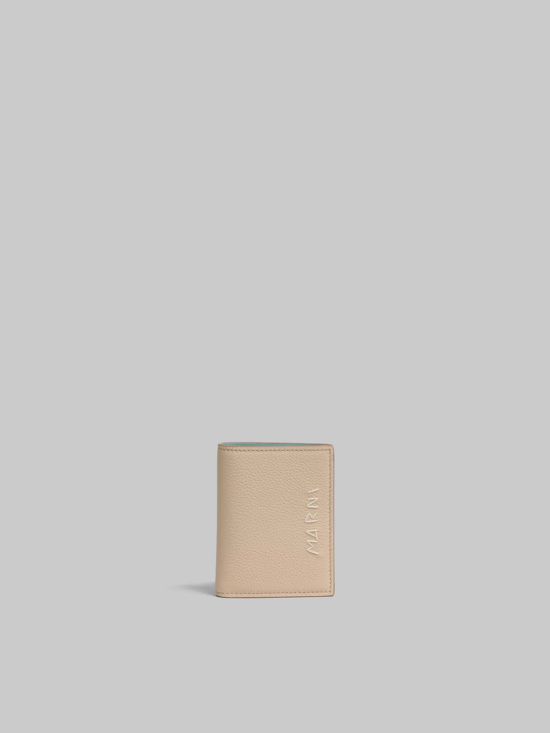 Marni Beige Leather Bifold Wallet With Mending SOFTBEIGE Discount