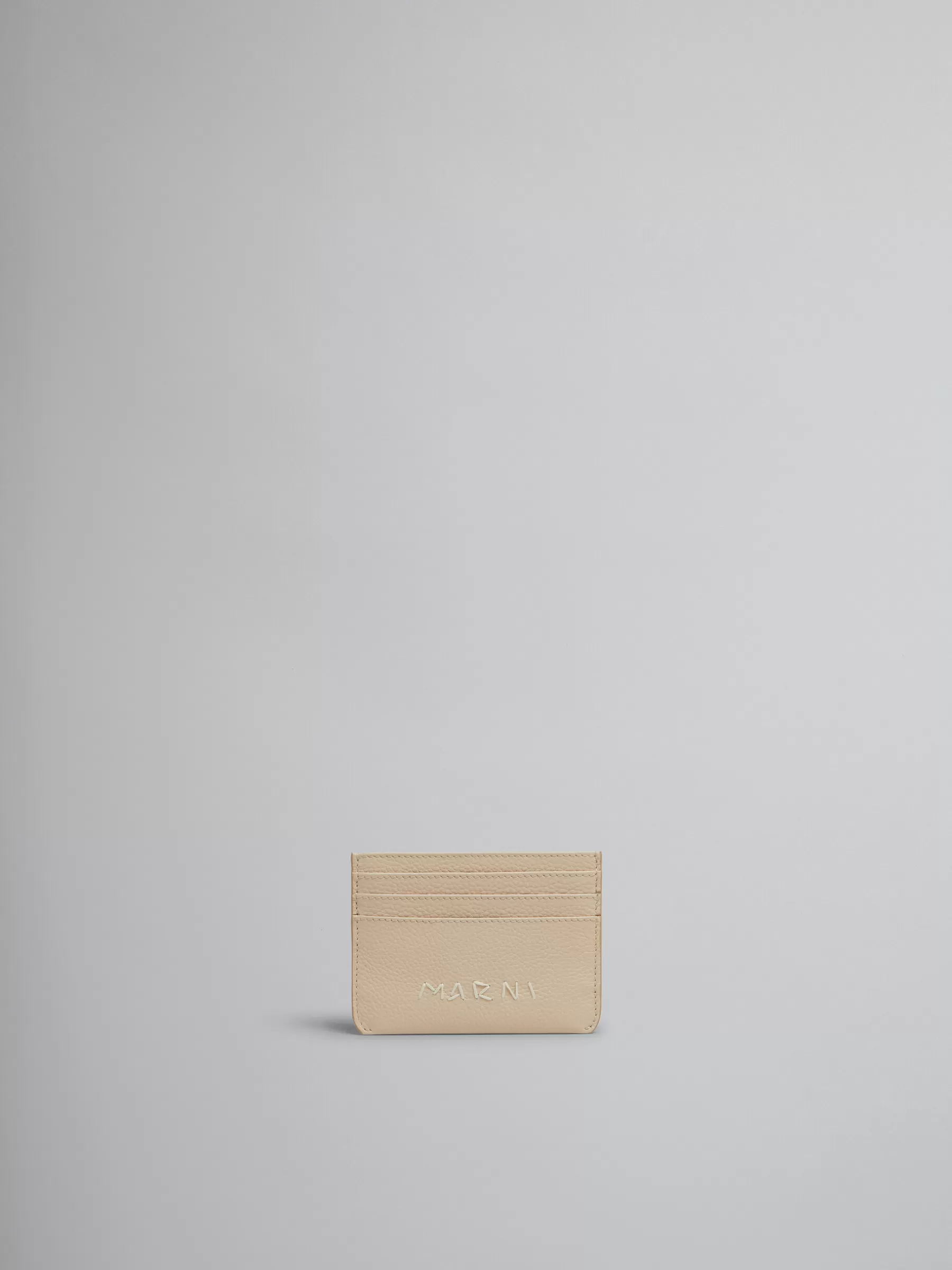 Marni Beige Leather Cardholder With Mending SOFTBEIGE Flash Sale