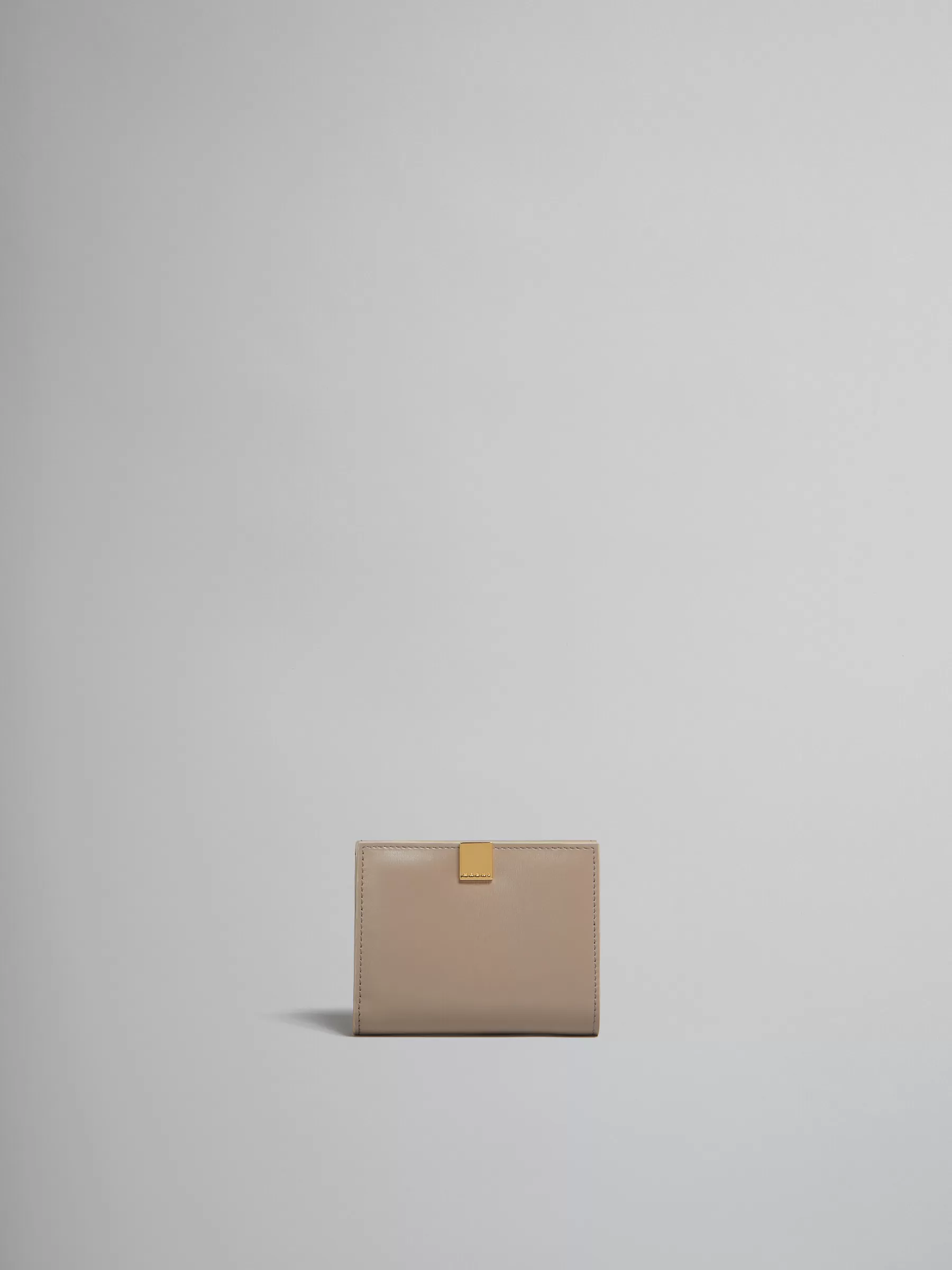Marni Beige Leather Trifold Prisma Wallet CORK Clearance