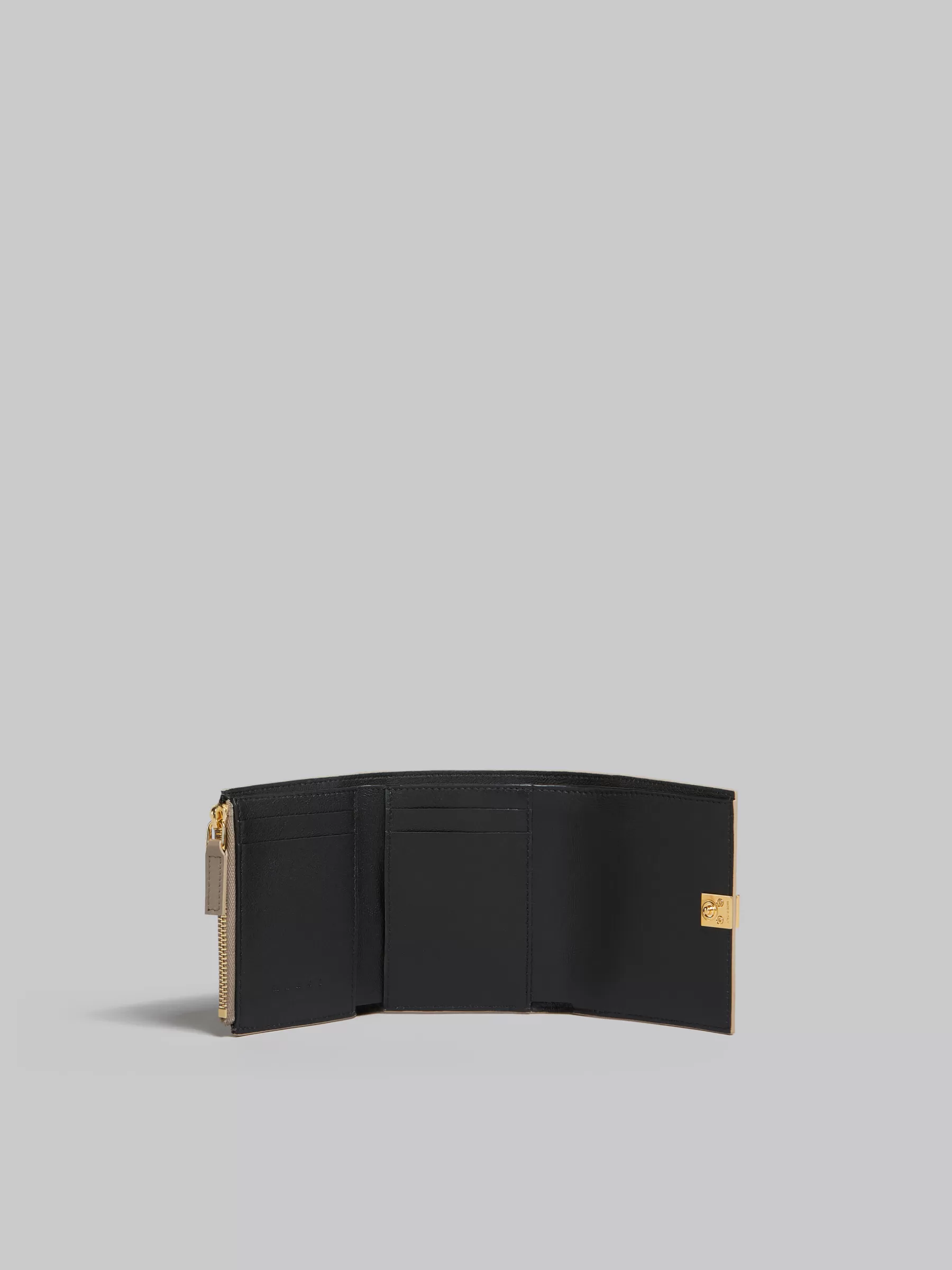 Marni Beige Leather Trifold Prisma Wallet CORK Clearance