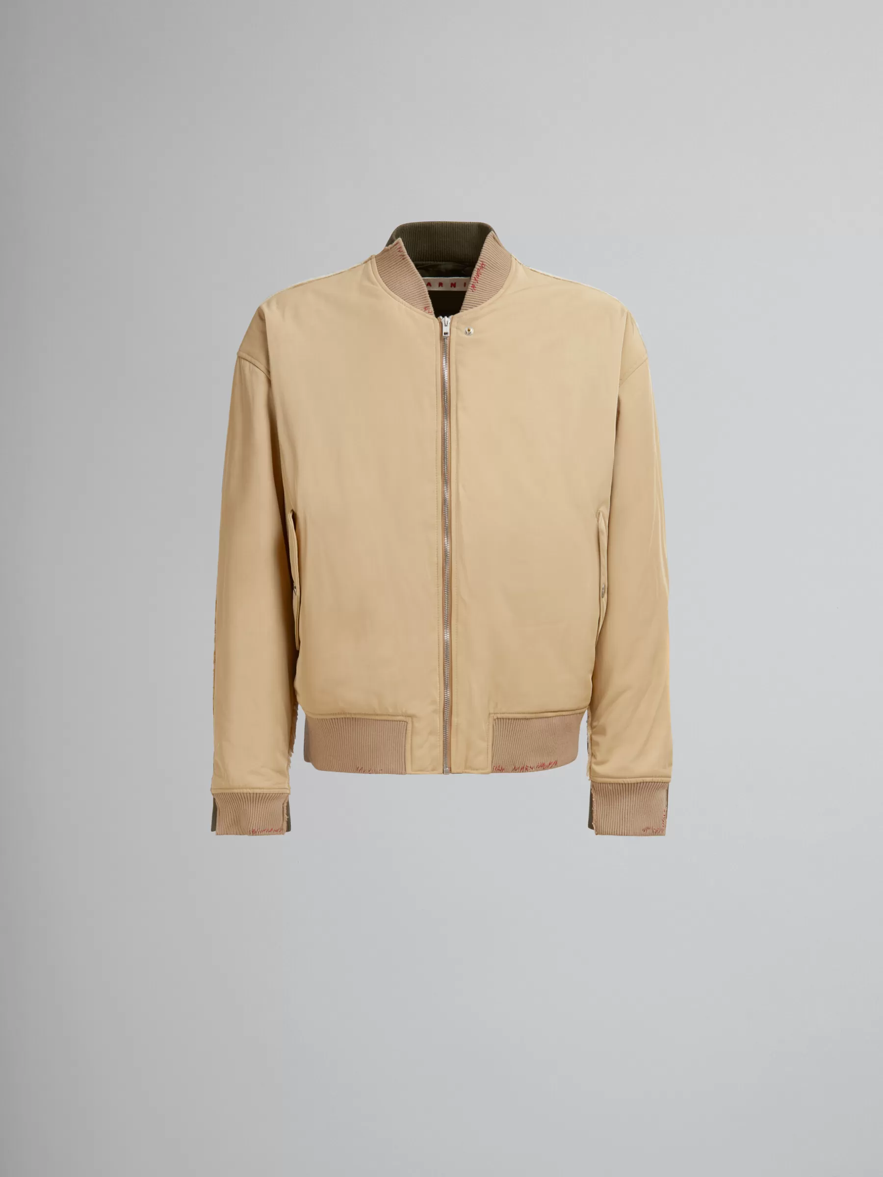 Marni Twill Bomber Jacket With Contrast Back BEIGE Sale