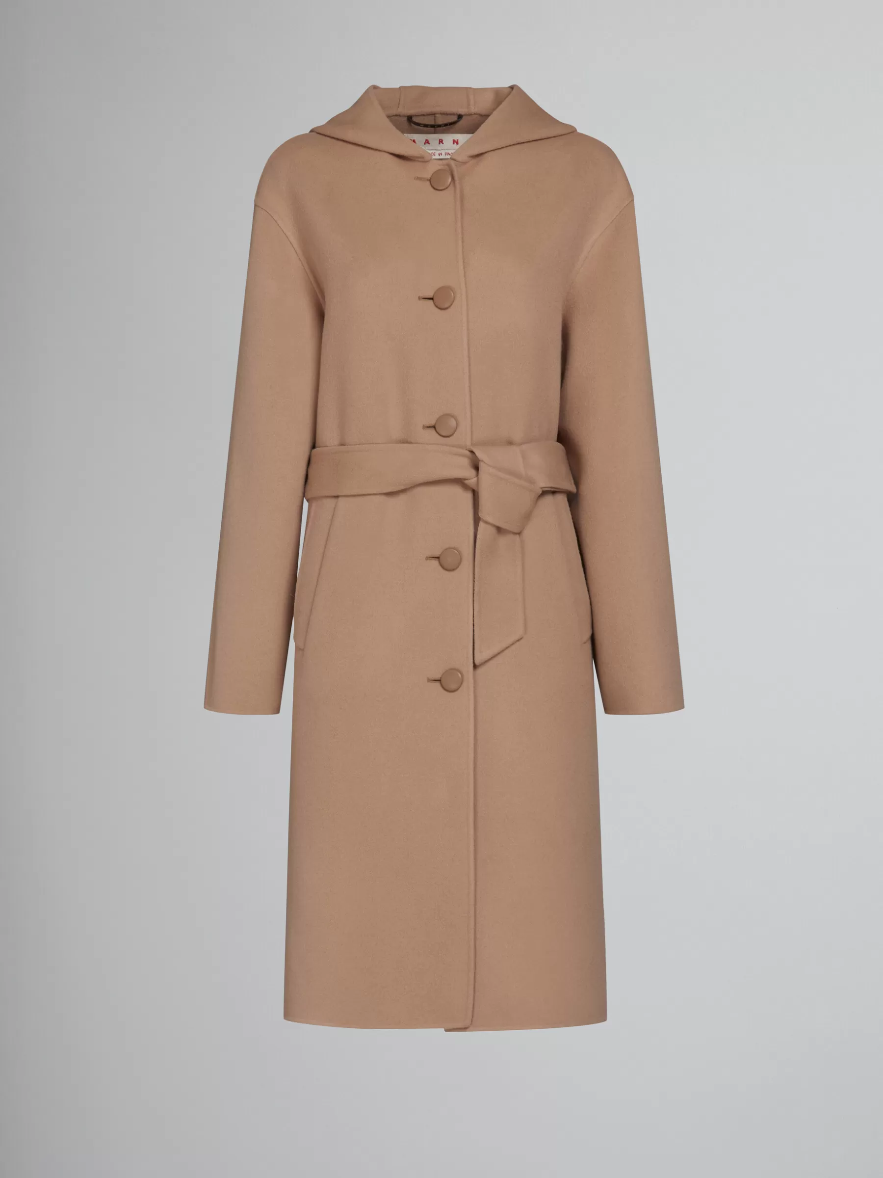 Marni Beige Wool Coat With Waist Belt DIJON Store