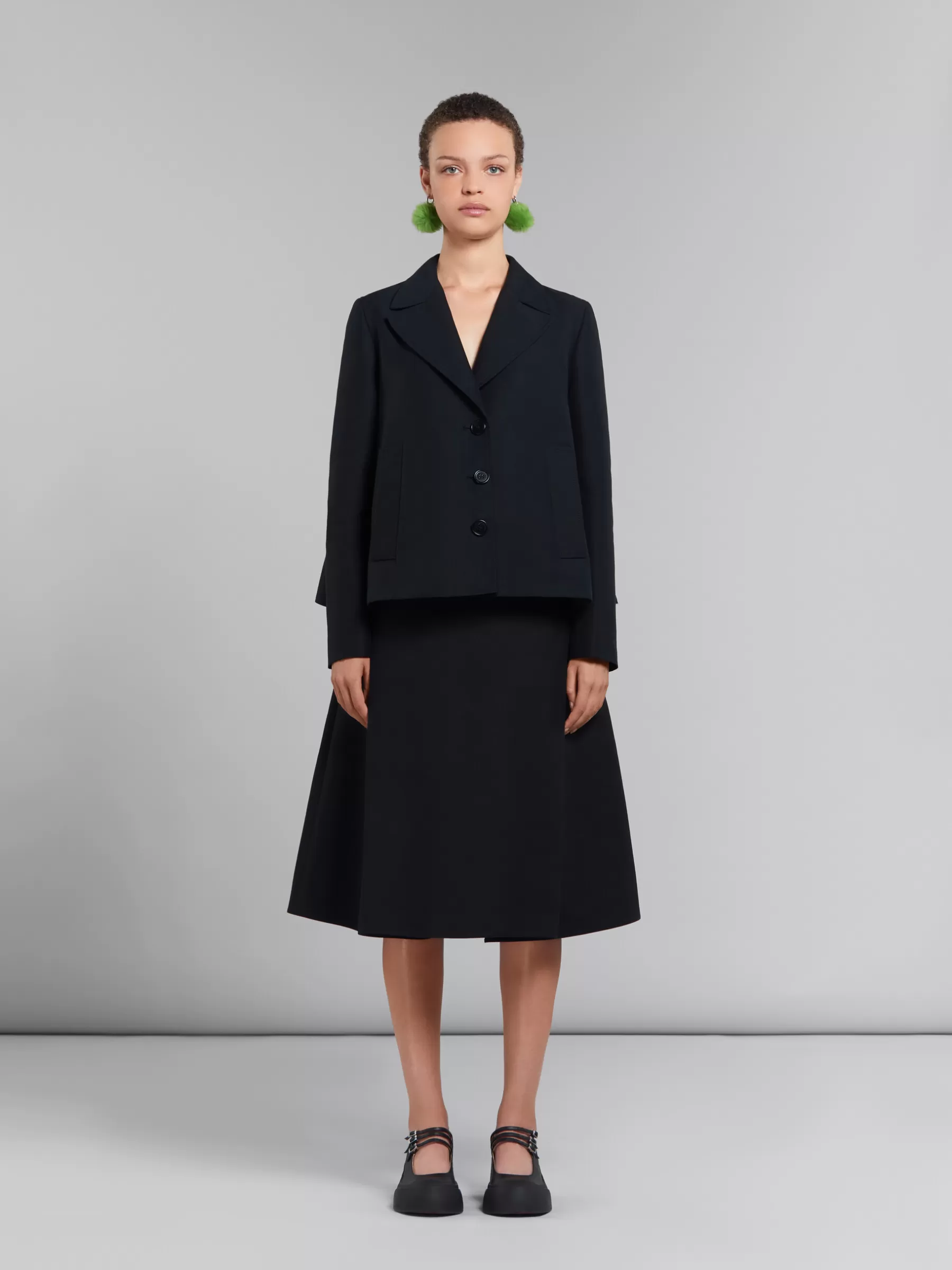 Marni A-line Cady Jacket With Back Pleat BLACK Online