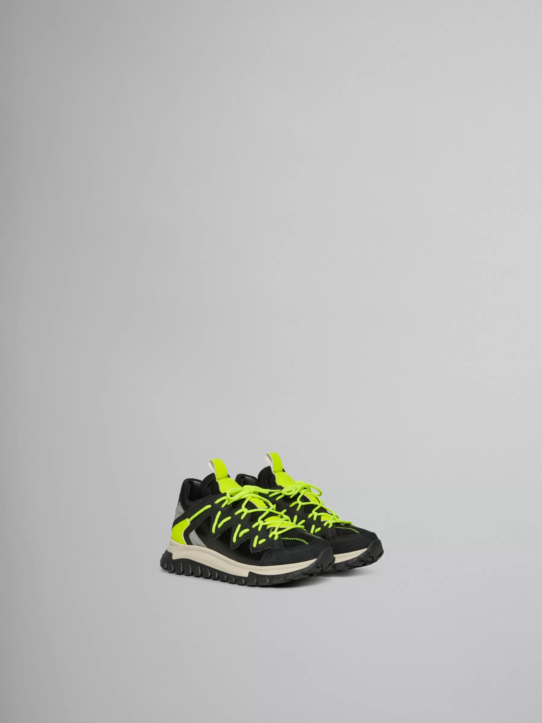 Marni Black And Fluorescent Yellow Running Sneaker BLACK/NEON YELLOW/GREY Clearance