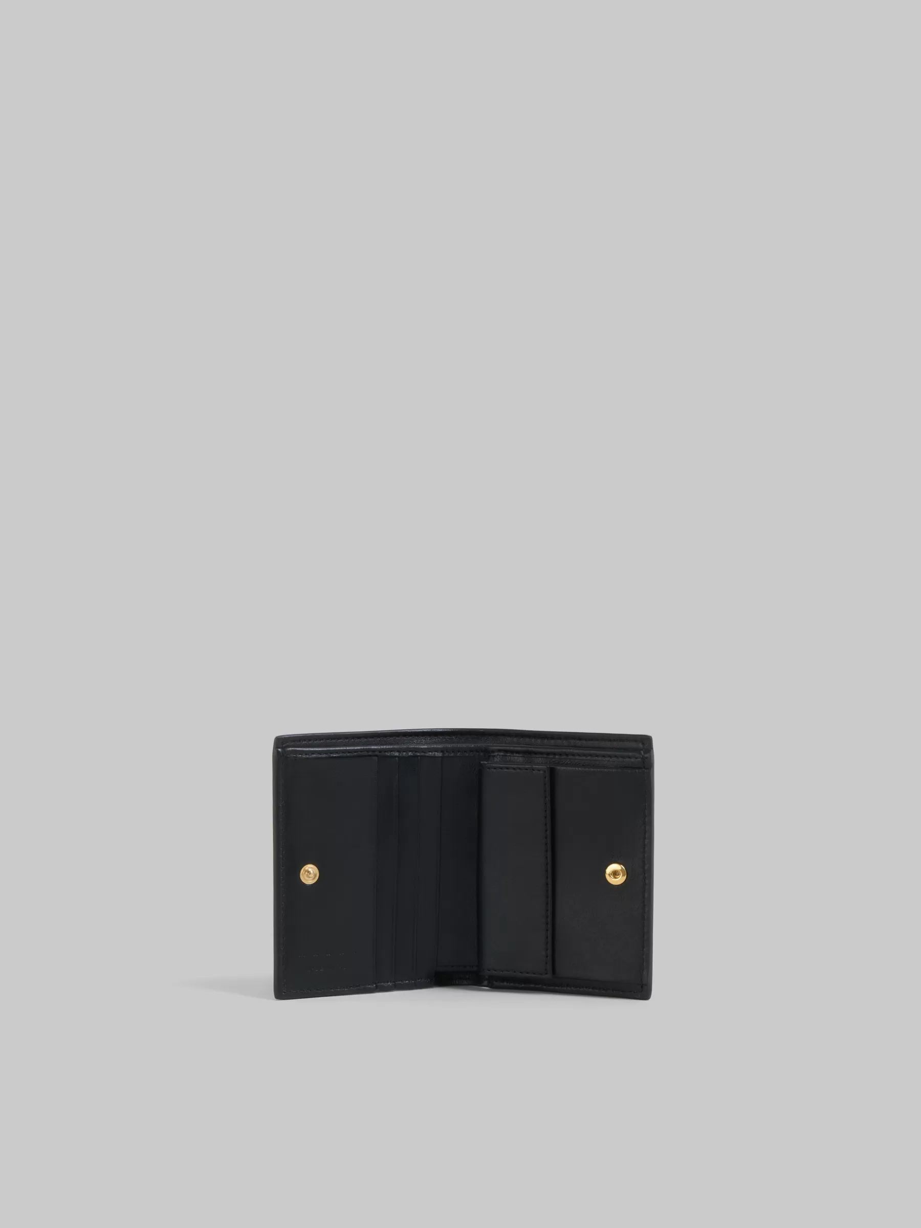 Marni Bi-fold Wallet With Mending Embroidery BLACK Best Sale