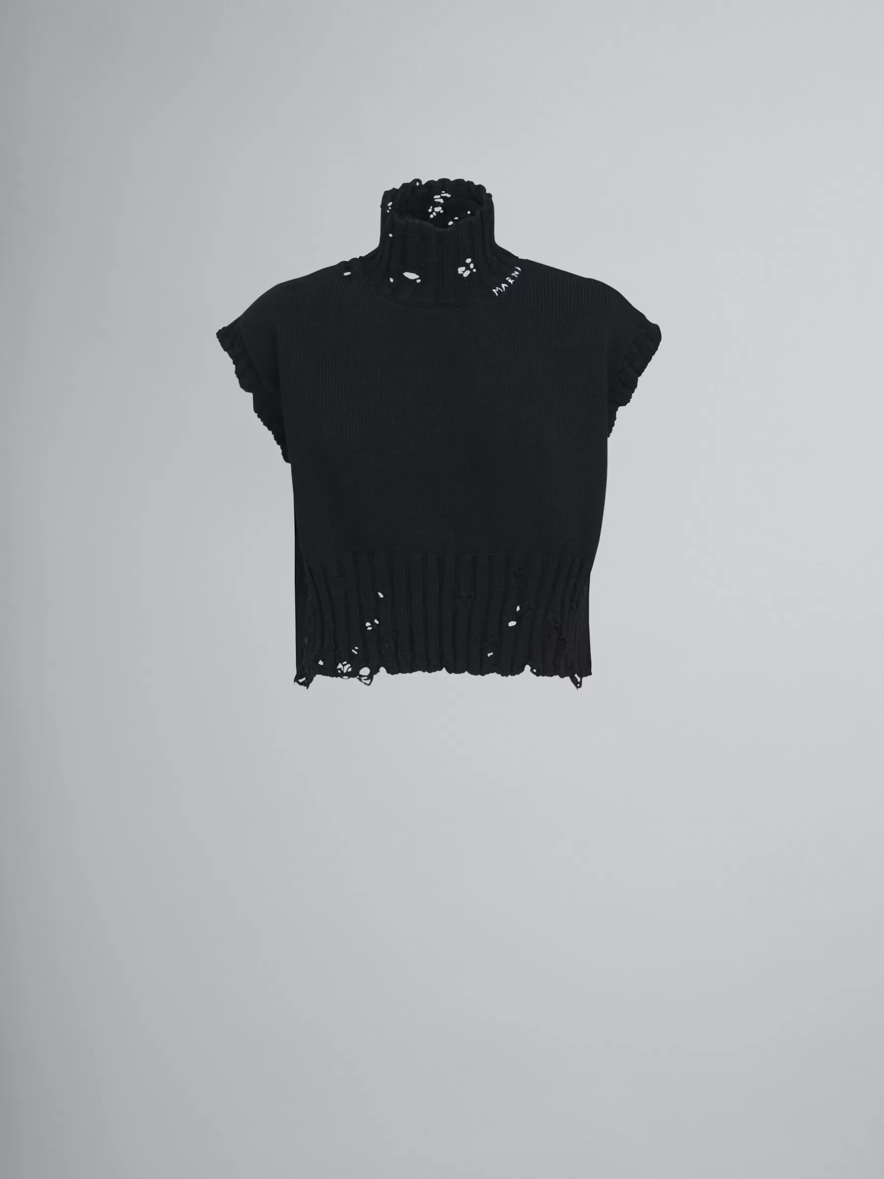 Marni Cotton Cropped Vest BLACK Best Sale