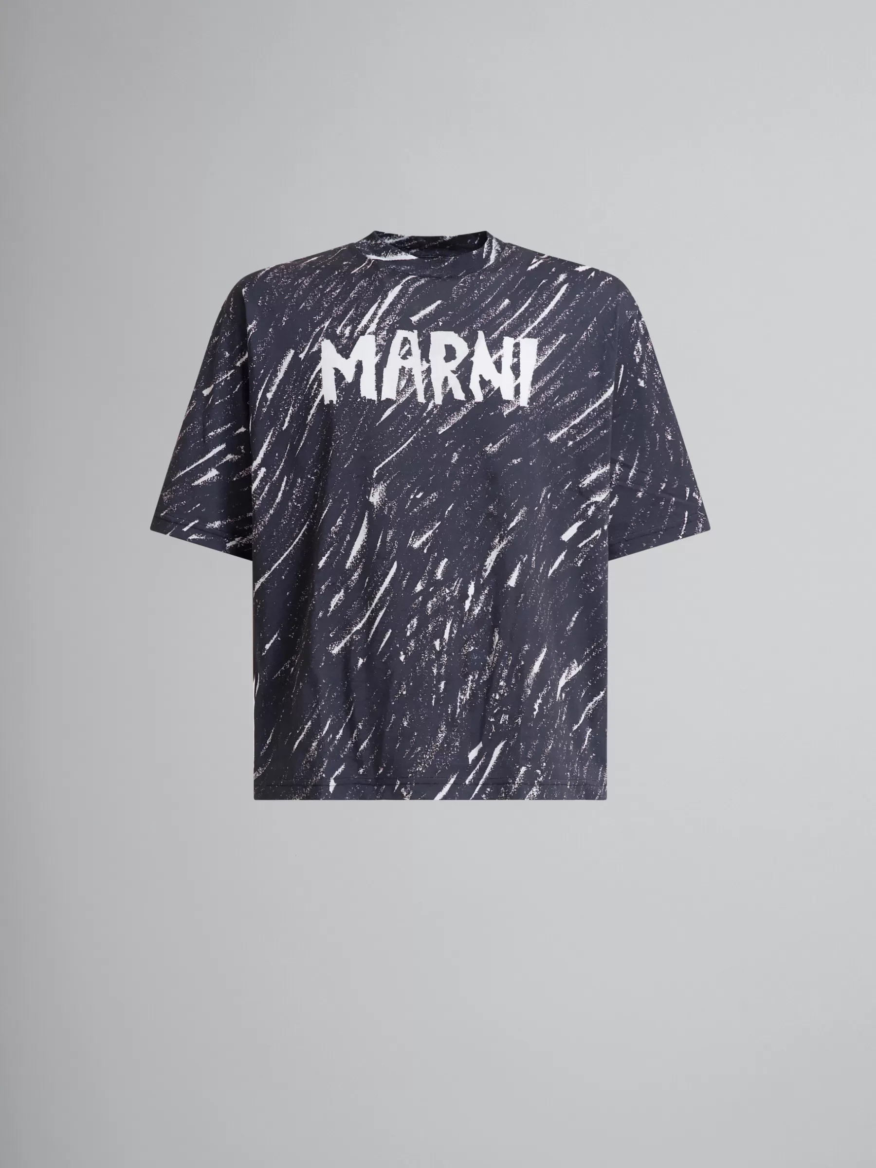 Marni Crayon Print Organic Cotton T-shirt BLACK Best Sale