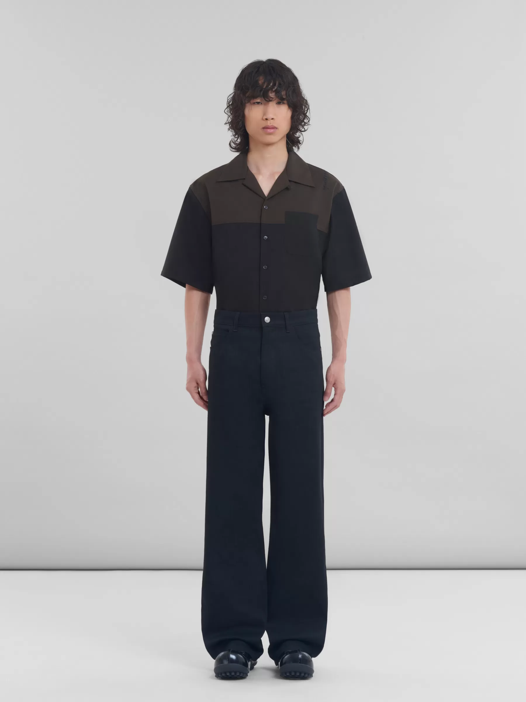 Marni Denim Wide-leg Jeans BLACK Hot