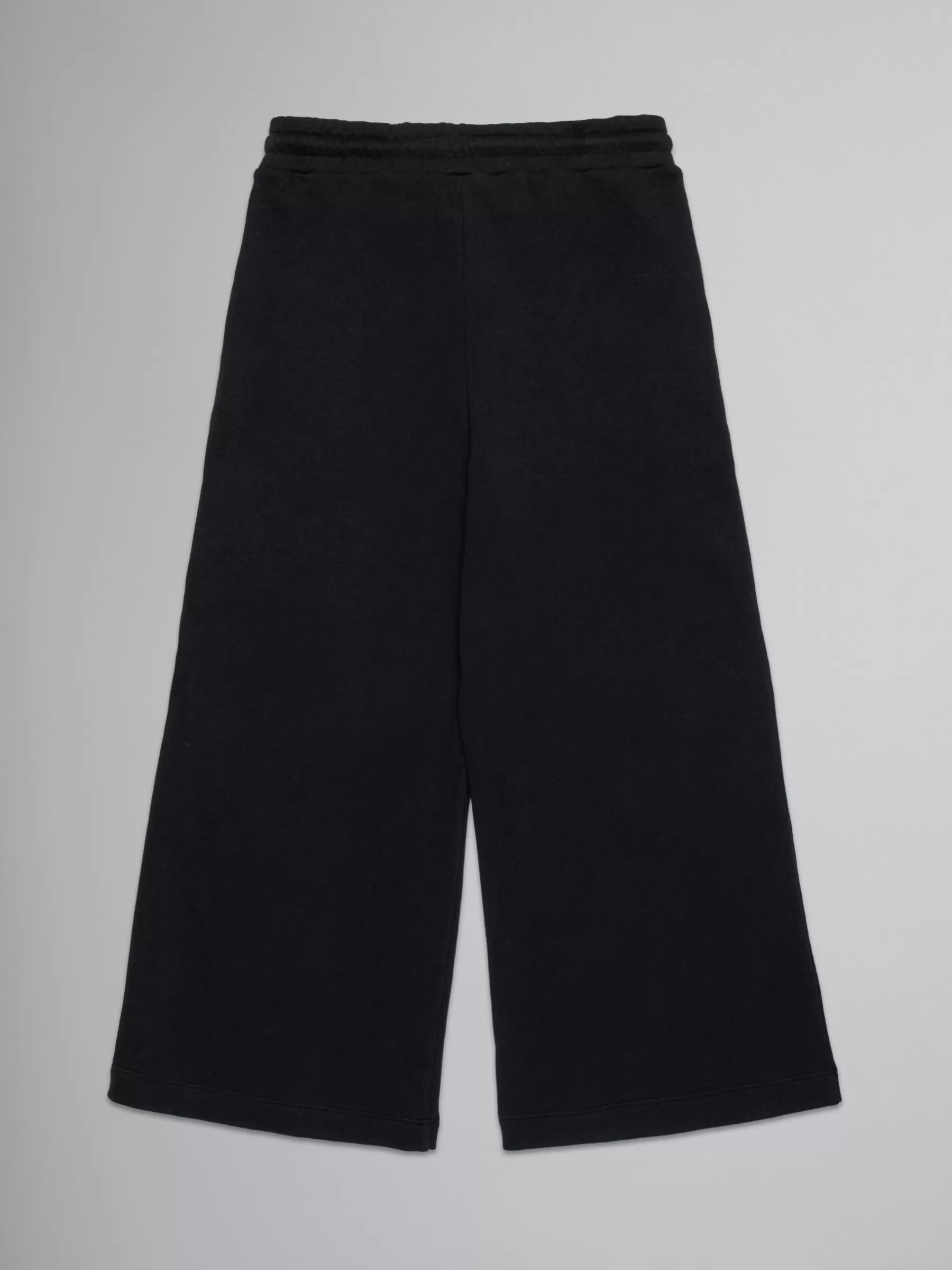 Marni Fleece Wide Trousers With Sequined Flowers BLACK Discount