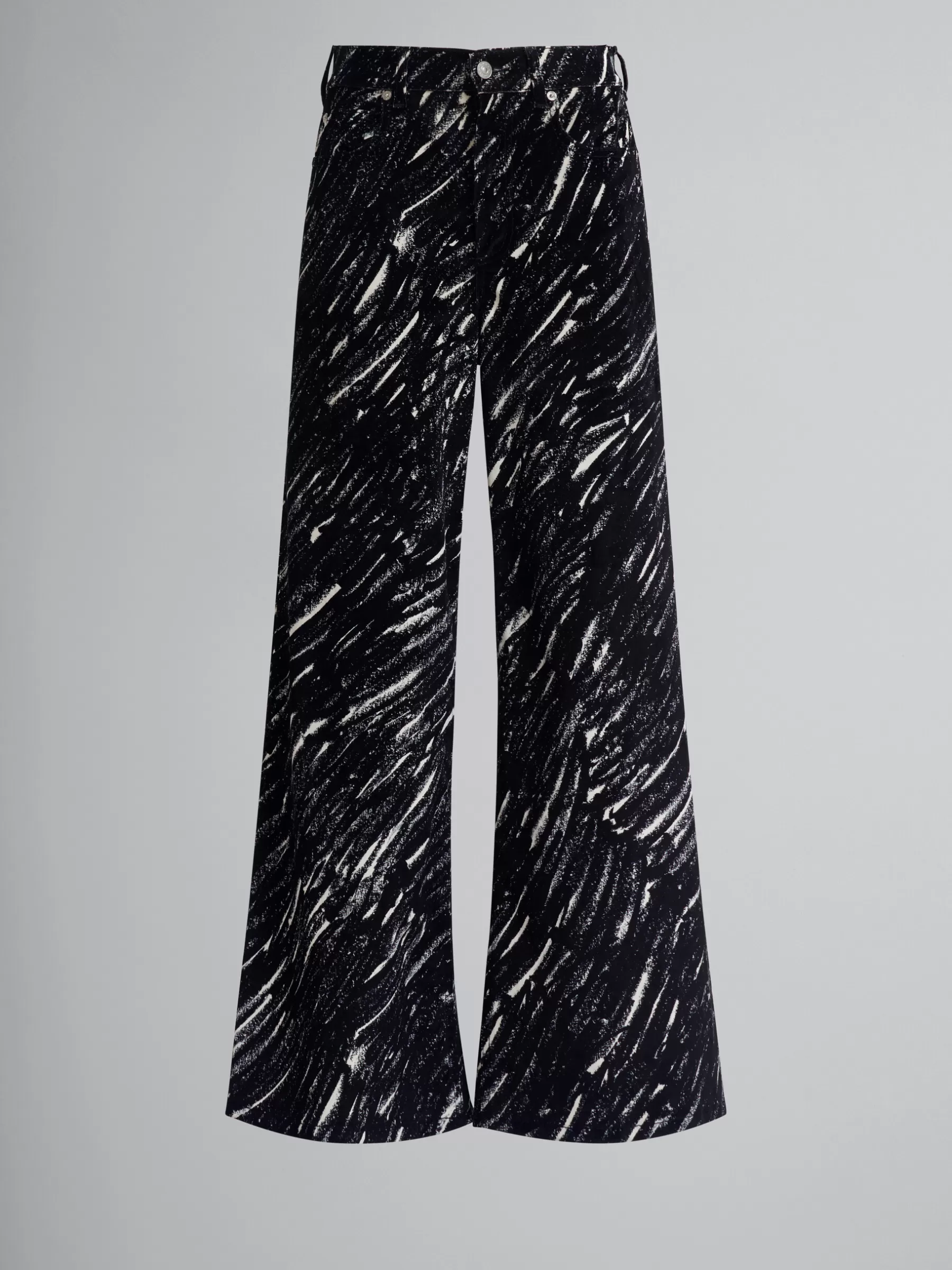 Marni Flocked Loose Jeans With Crayon Print BLACK Store