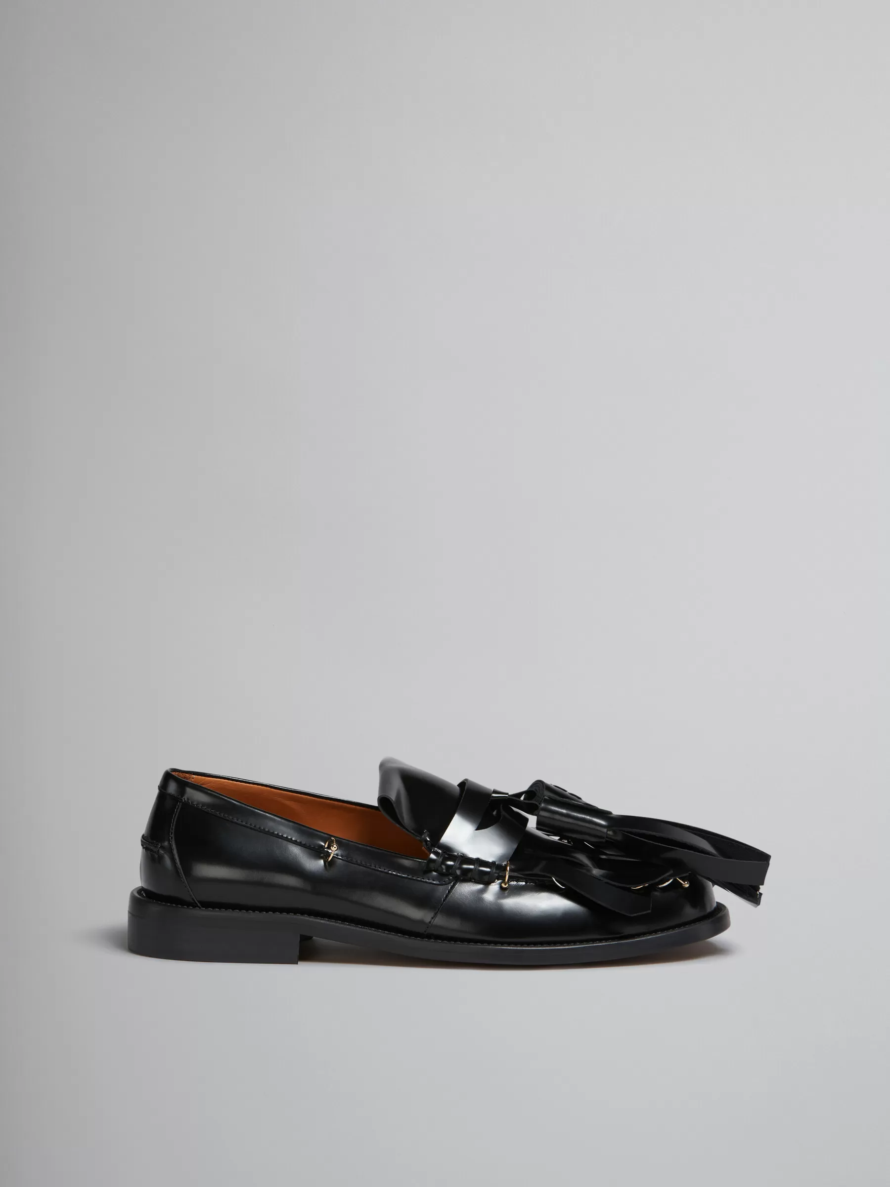 Marni Leather Bambi Loafer With Maxi Tassels BLACK Outlet