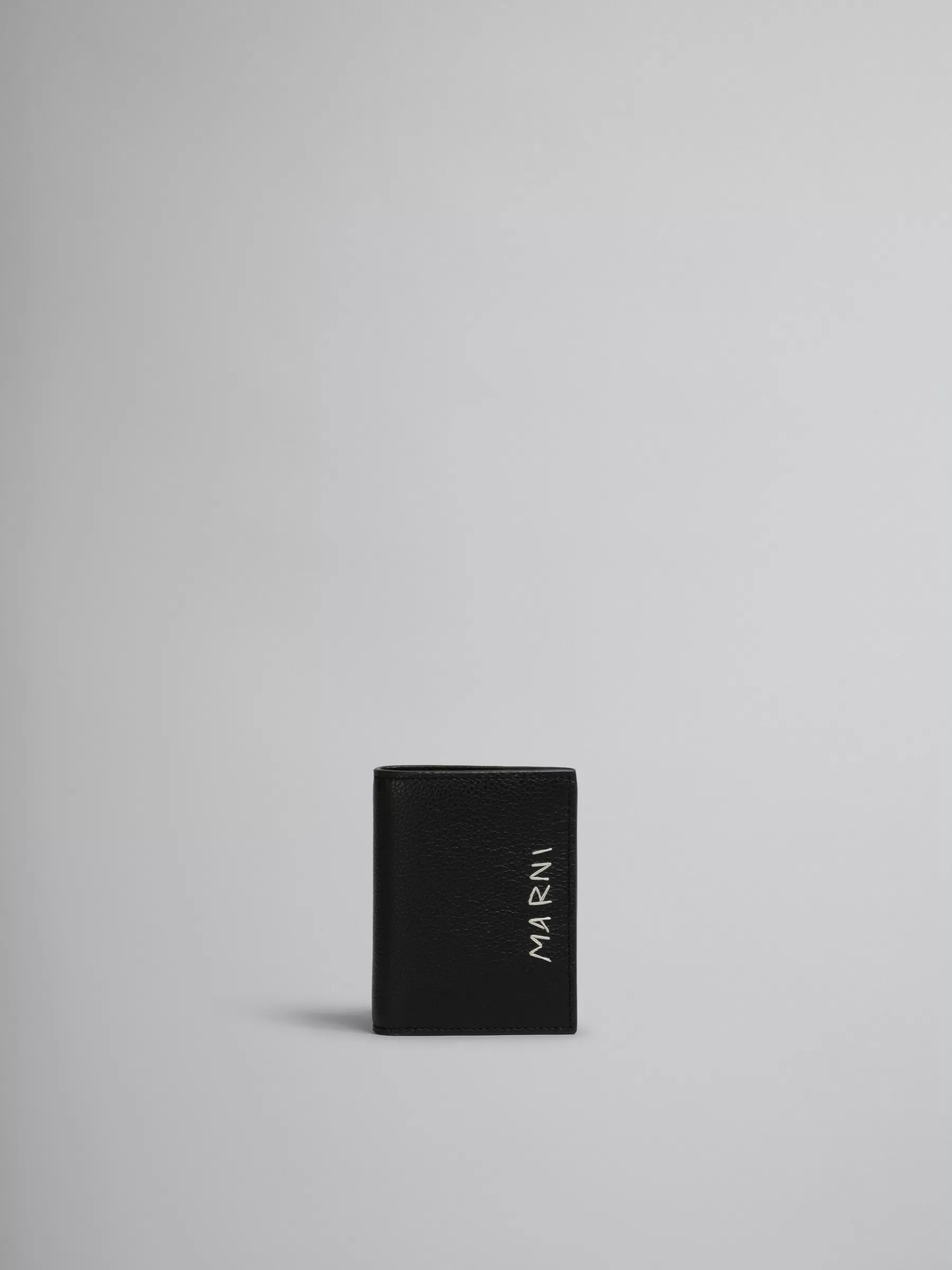 Marni Leather Bifold Wallet With Mending BLACK Cheap