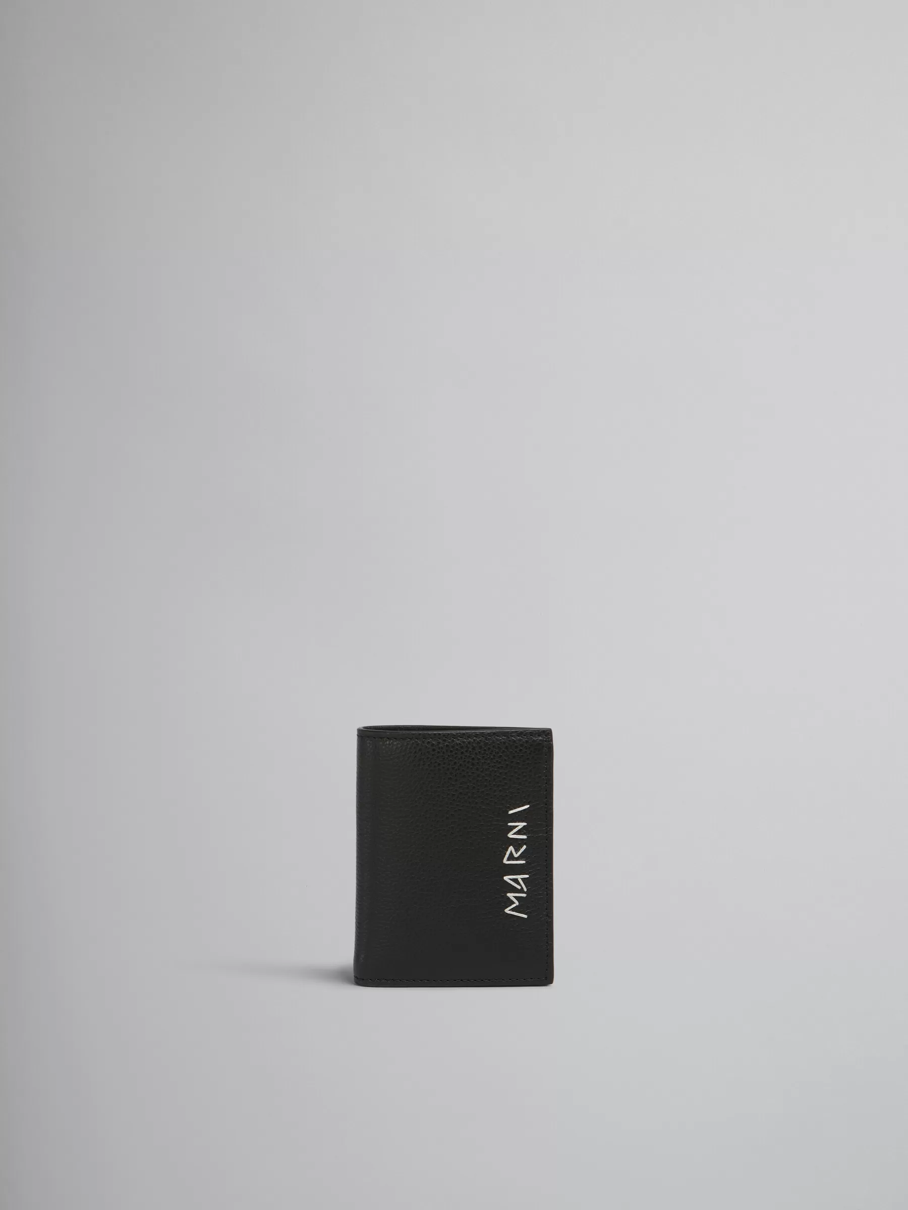 Marni Leather Bifold Wallet With Mending BLACK Cheap