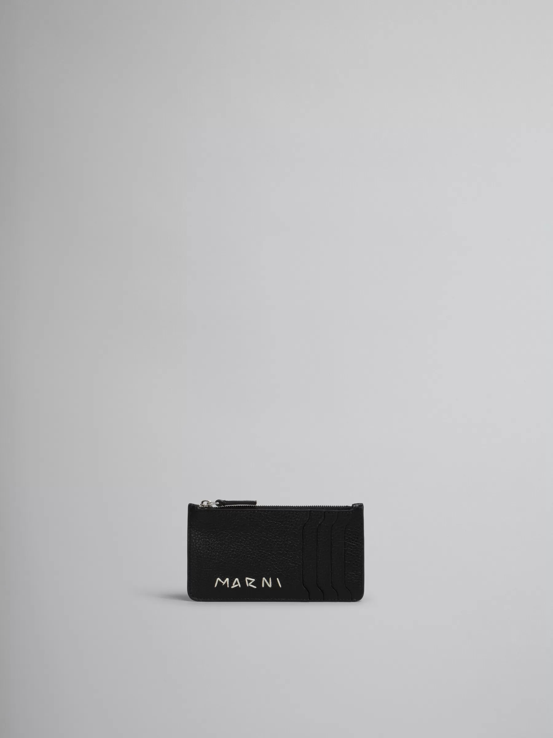 Marni Leather Card Case With Mending BLACK New