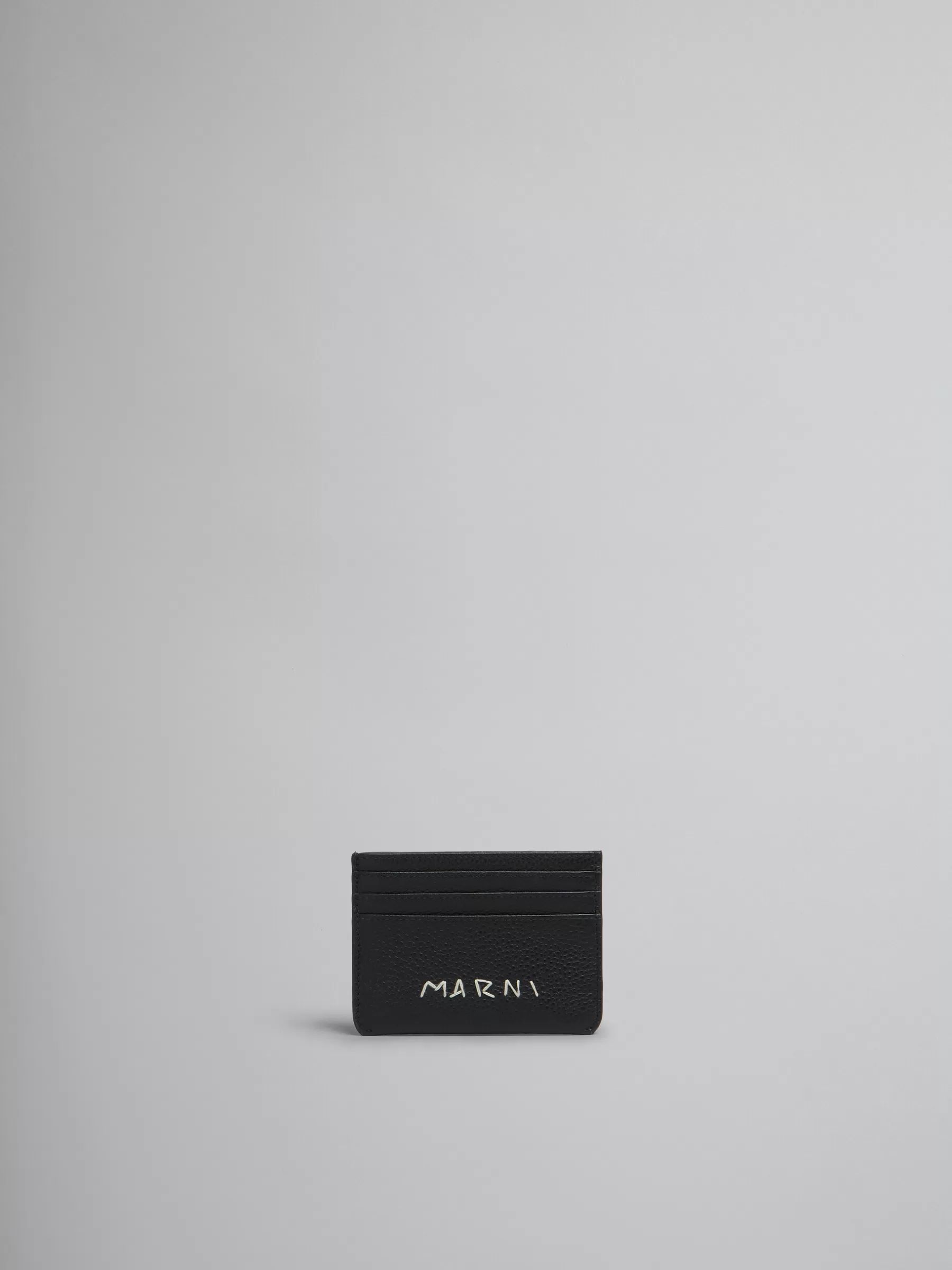 Marni Leather Cardholder With Mending BLACK Shop