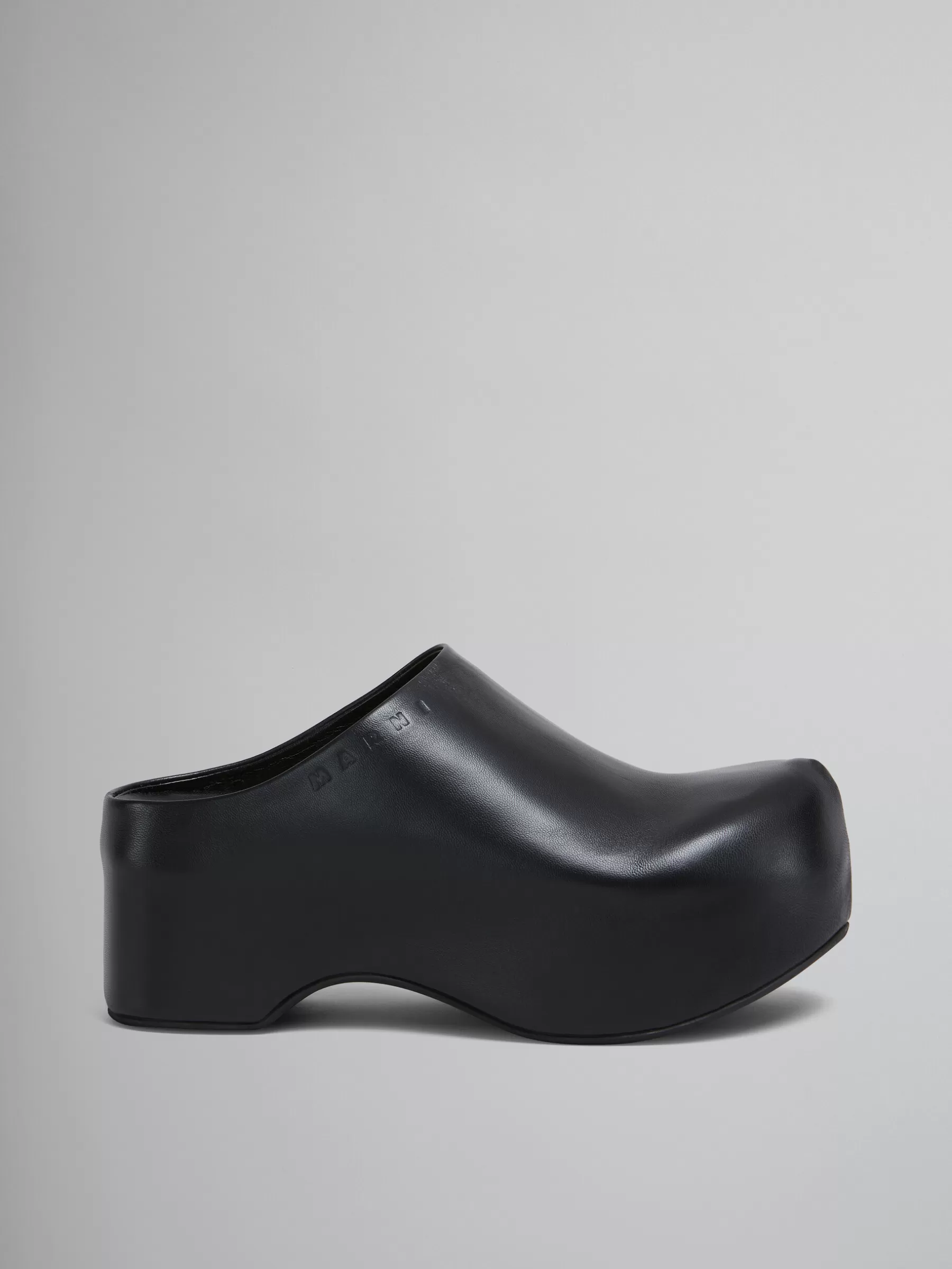 Marni Leather Chunky Clog Sabot BLACK New