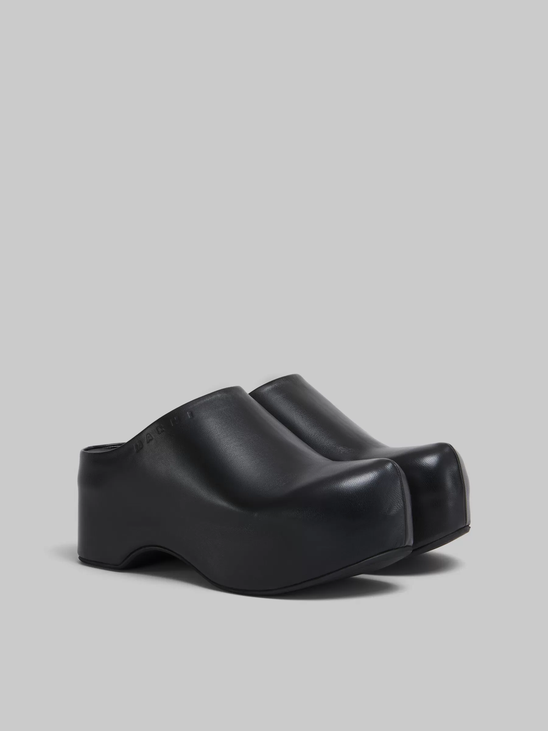 Marni Leather Chunky Clog Sabot BLACK New