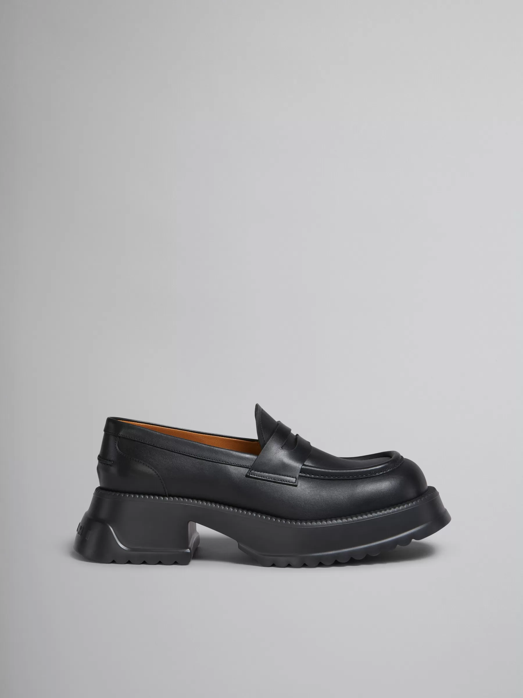 Marni Leather Loafer With Platform Sole BLACK Best Sale