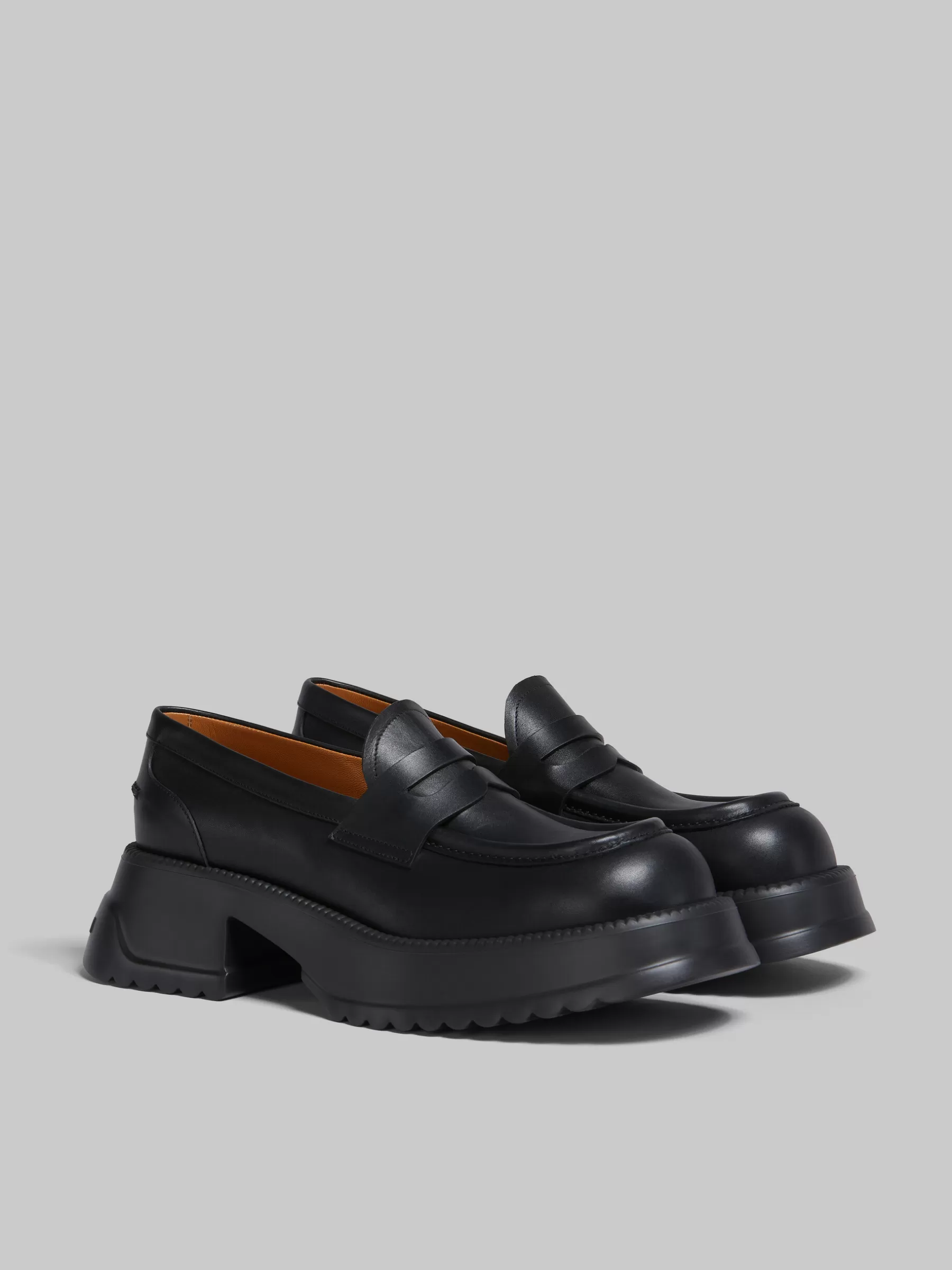 Marni Leather Loafer With Platform Sole BLACK Best Sale