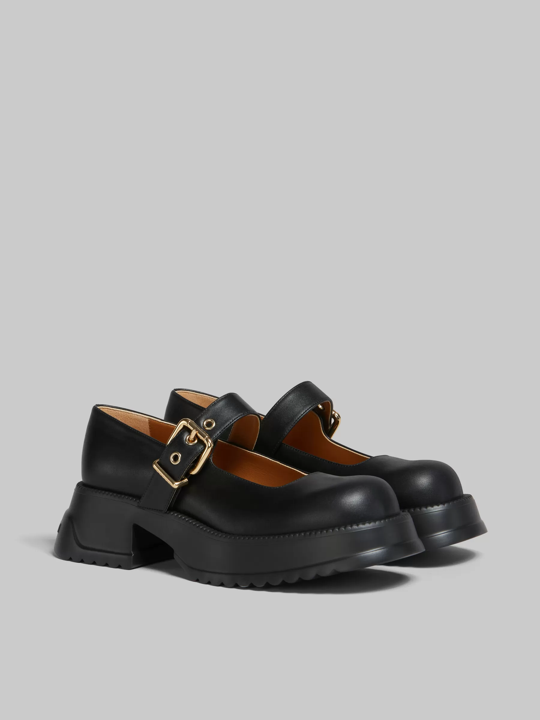 Marni Leather Mary Jane With Platform Sole BLACK Store