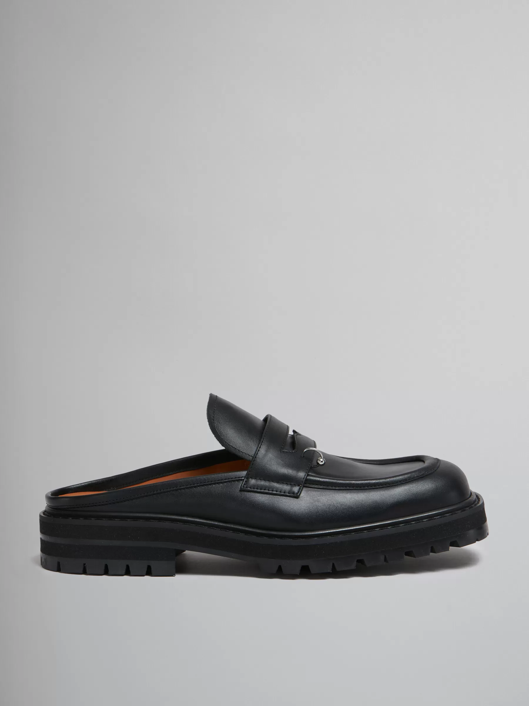 Marni Leather Piercing 2.0 Chunky Sabot Loafer BLACK Clearance