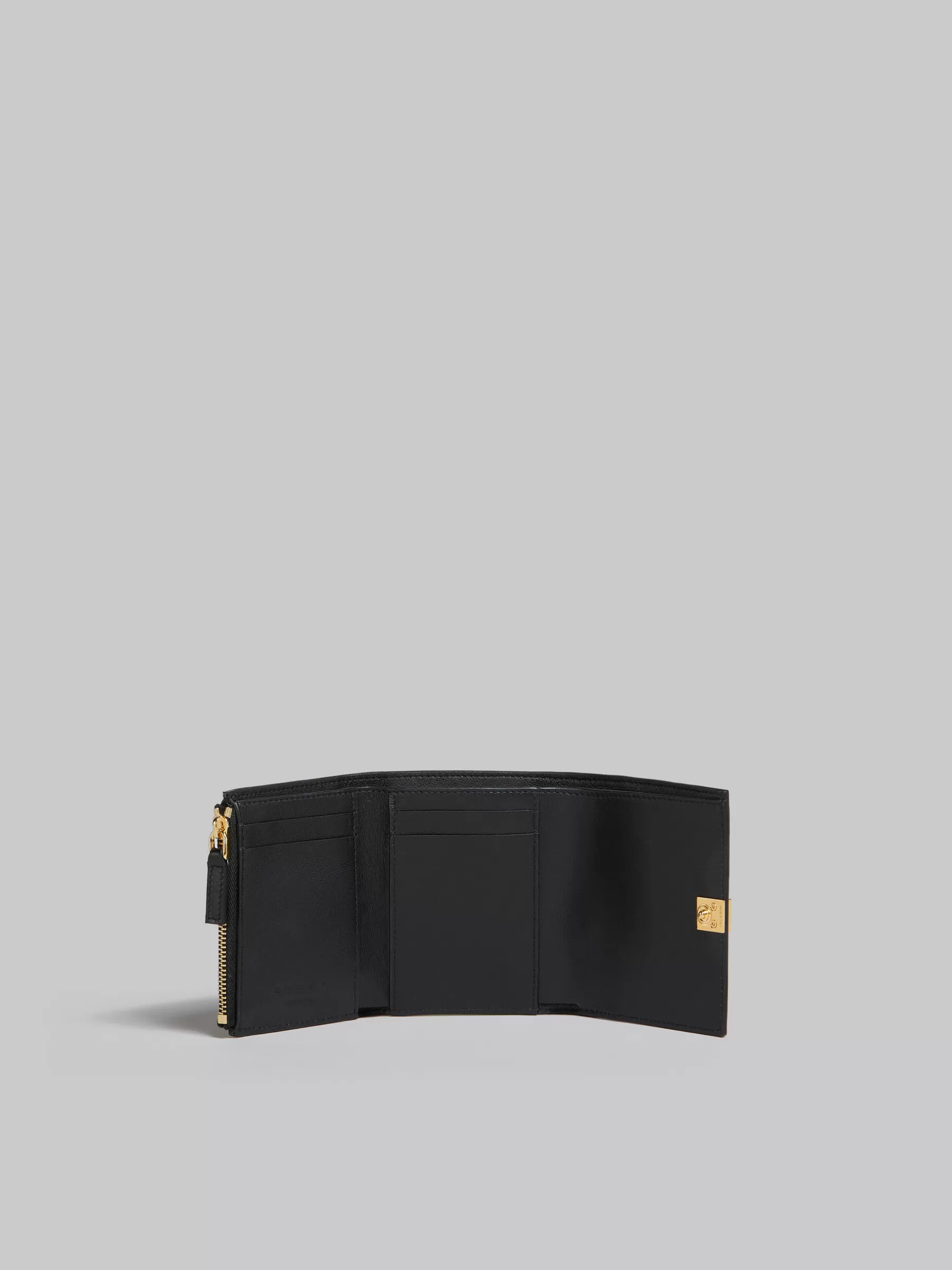 Marni Leather Trifold Prisma Wallet BLACK Cheap