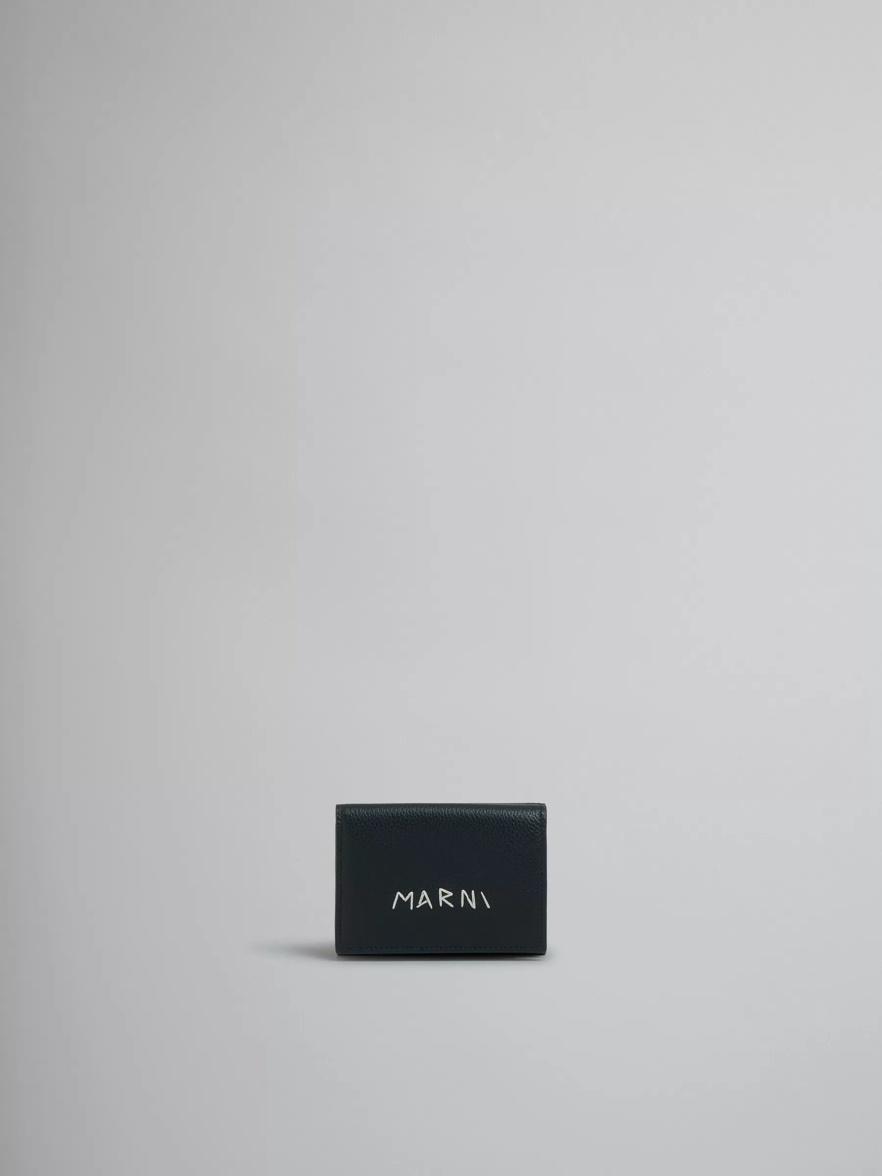 Marni Leather Trifold Wallet With Mending BLACK Best