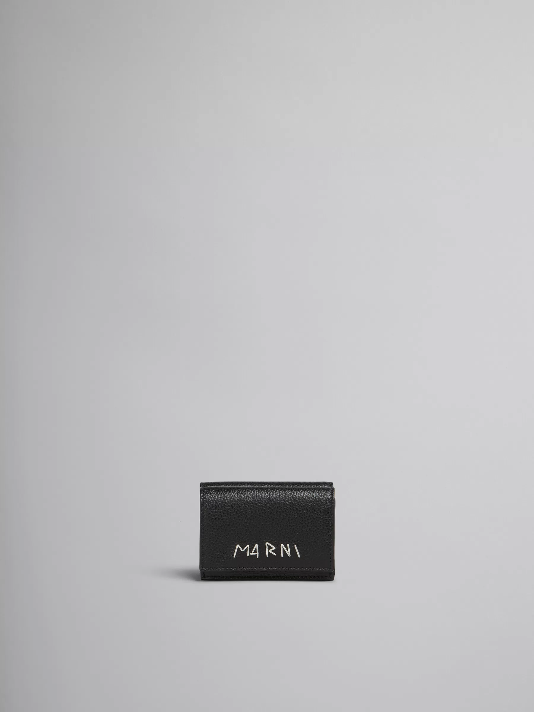 Marni Leather Trifold Wallet With Mending BLACK Best