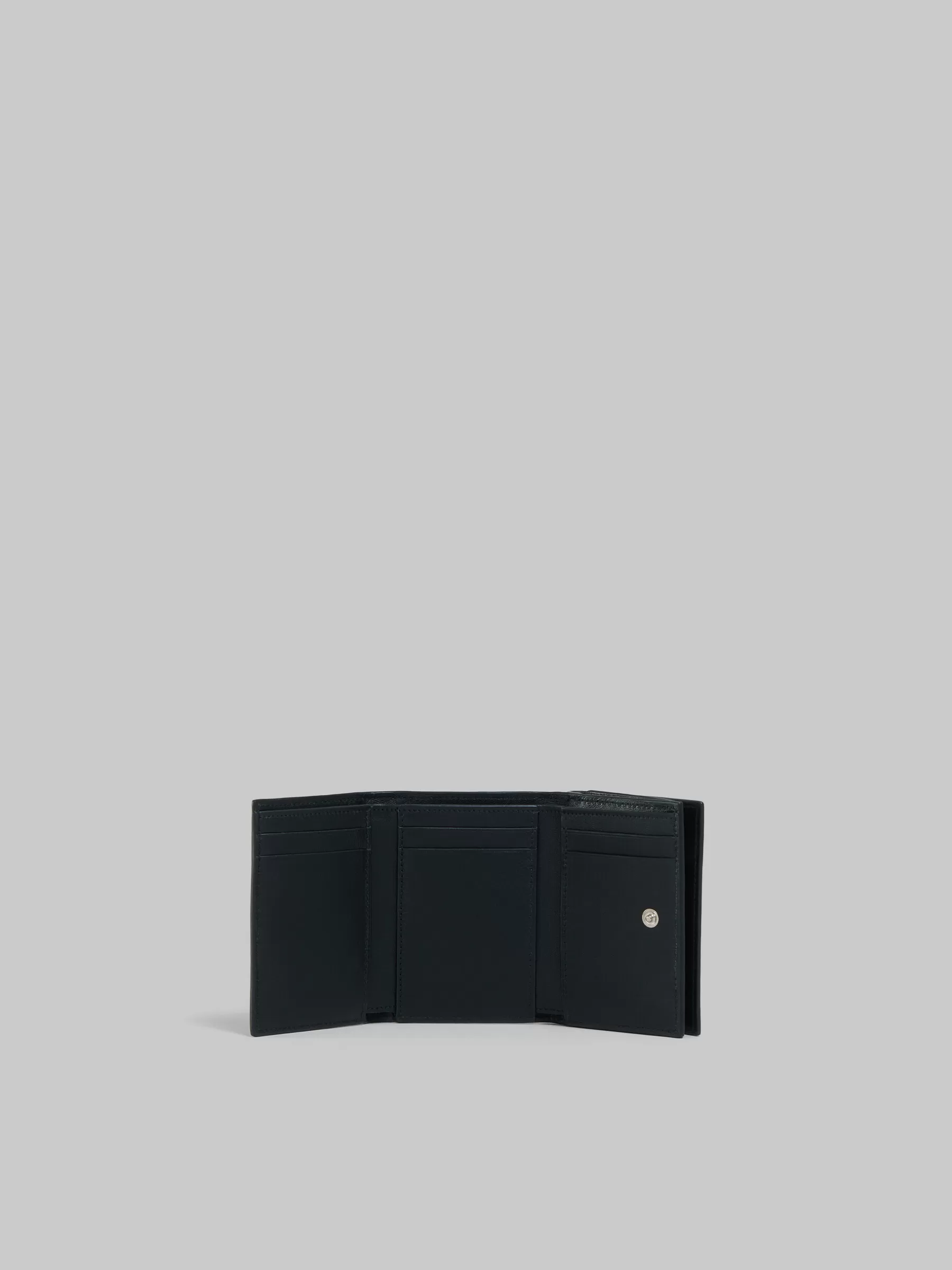 Marni Leather Trifold Wallet With Mending BLACK Cheap