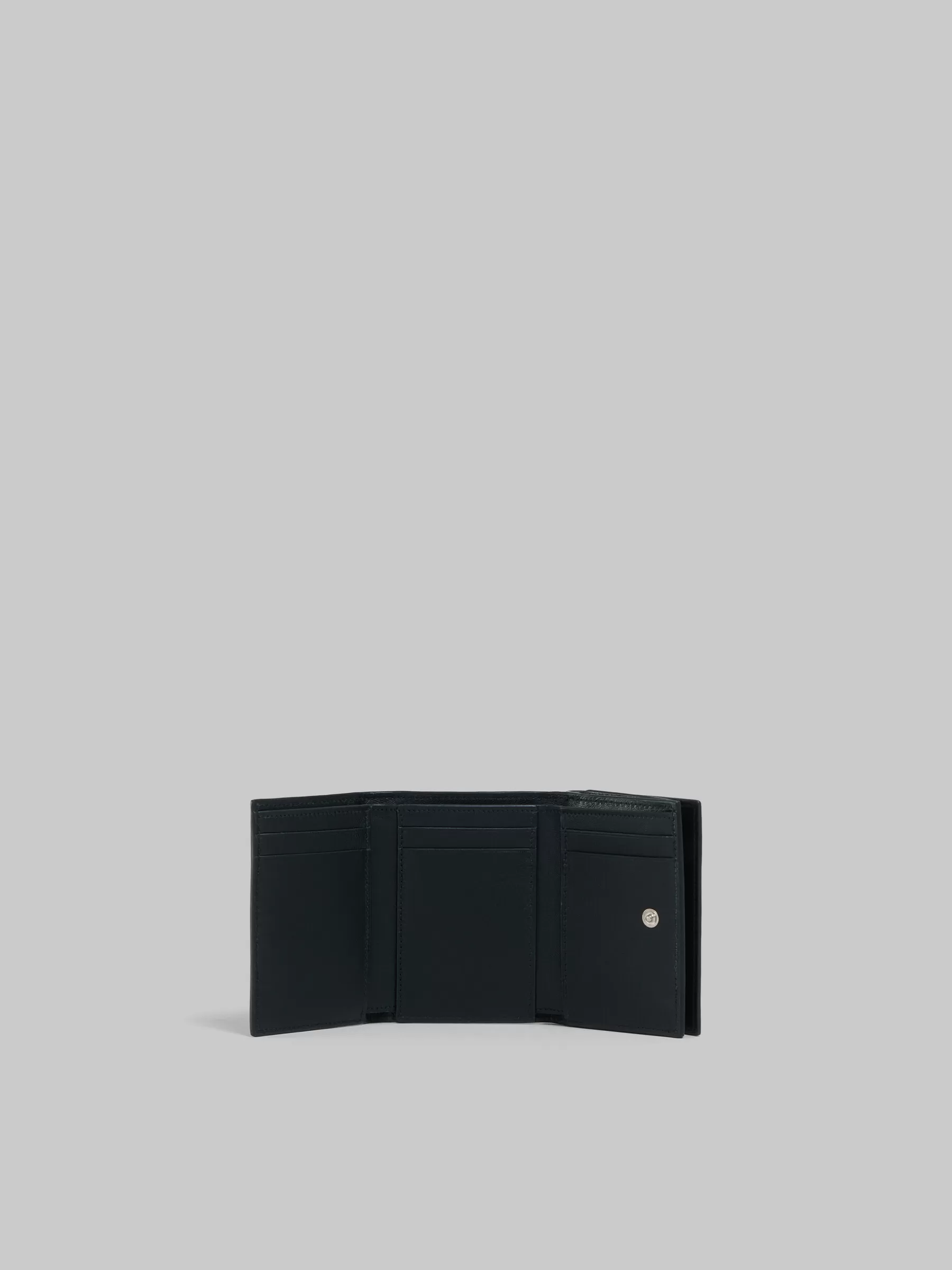 Marni Leather Trifold Wallet With Mending BLACK Best