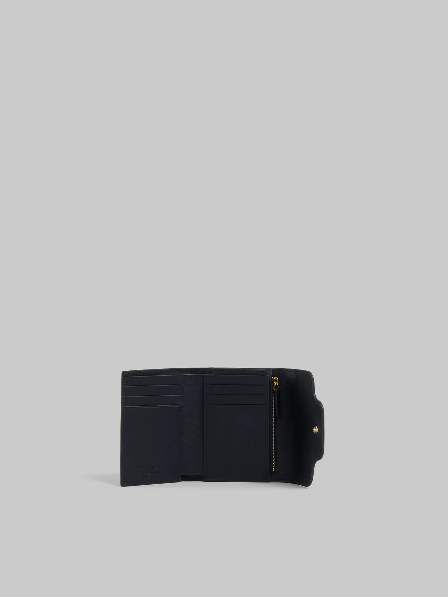 Marni Leather Trunkaroo Trifold Wallet BLACK Hot