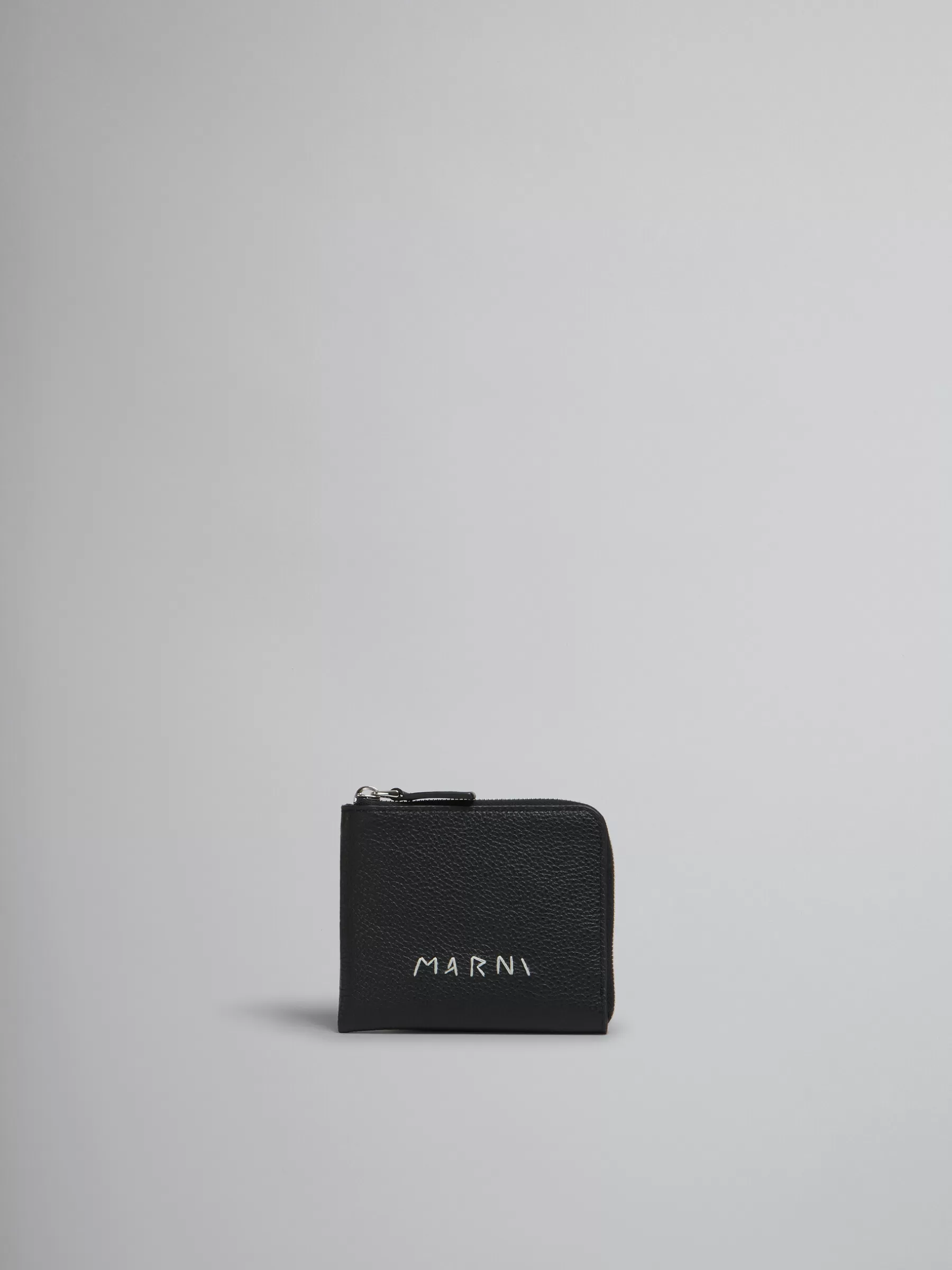 Marni Leather Zip-around Wallet With Mending BLACK Outlet