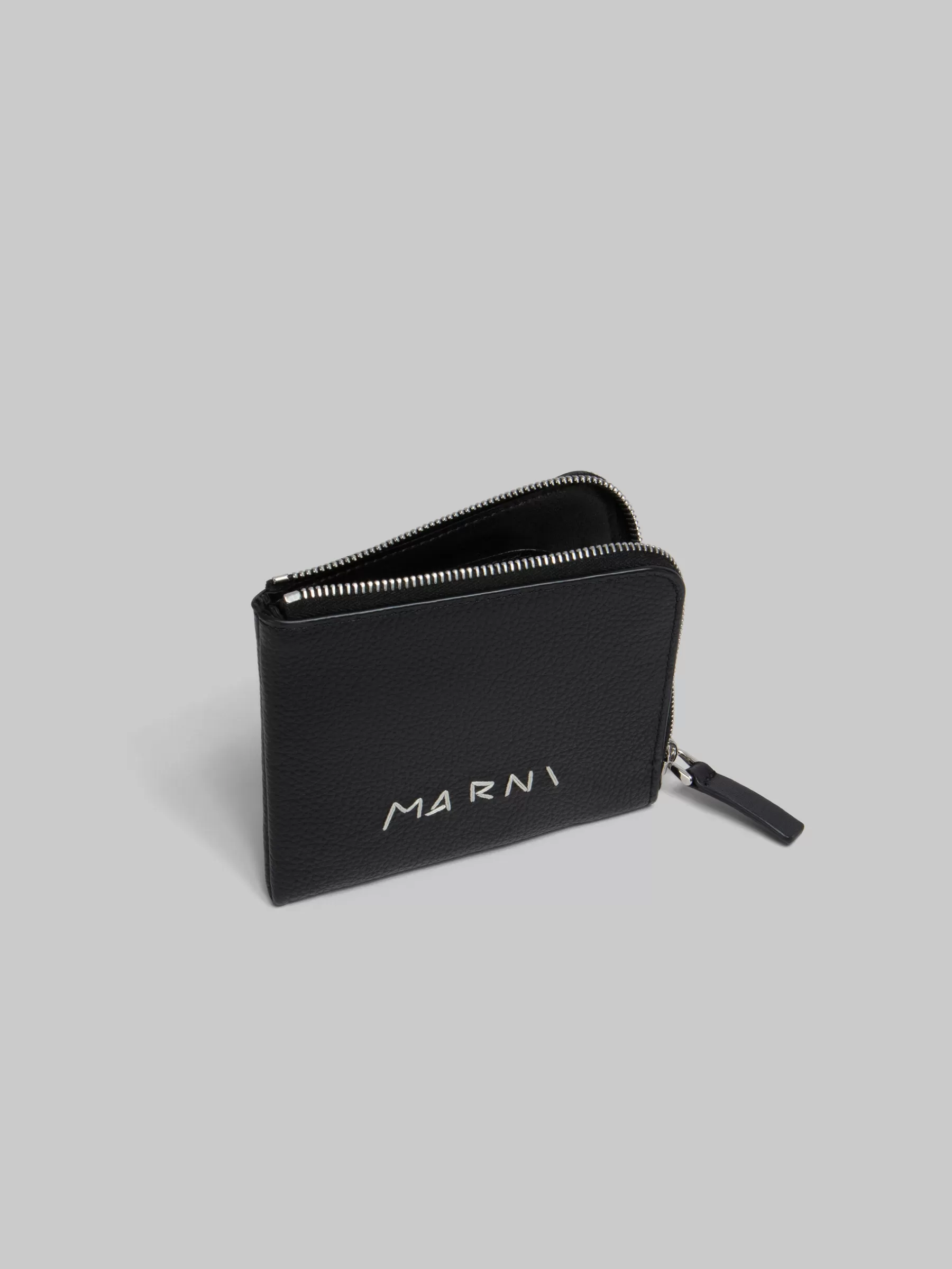 Marni Leather Zip-around Wallet With Mending BLACK Outlet