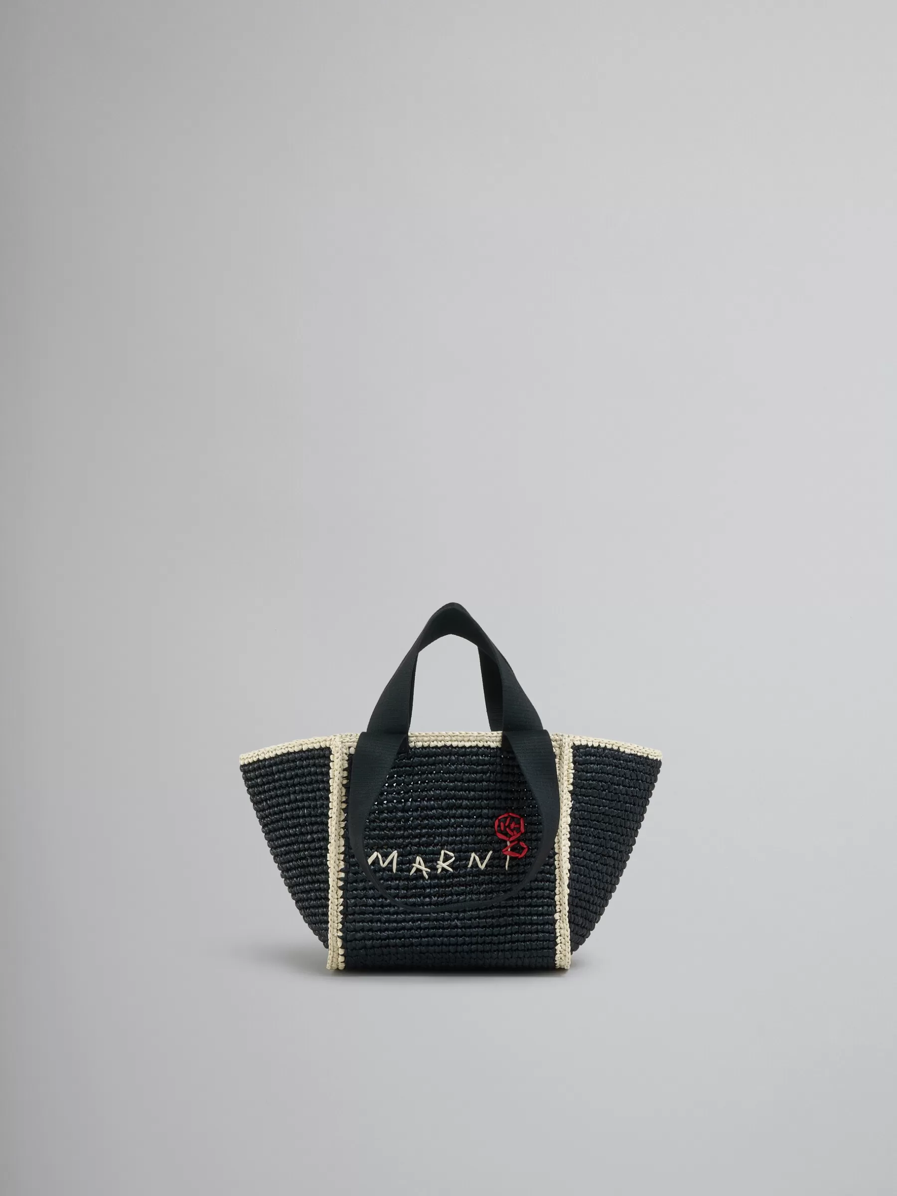 Marni Black Macramé Sillo Small Shopper BLACK/IVORY/BLACK Online