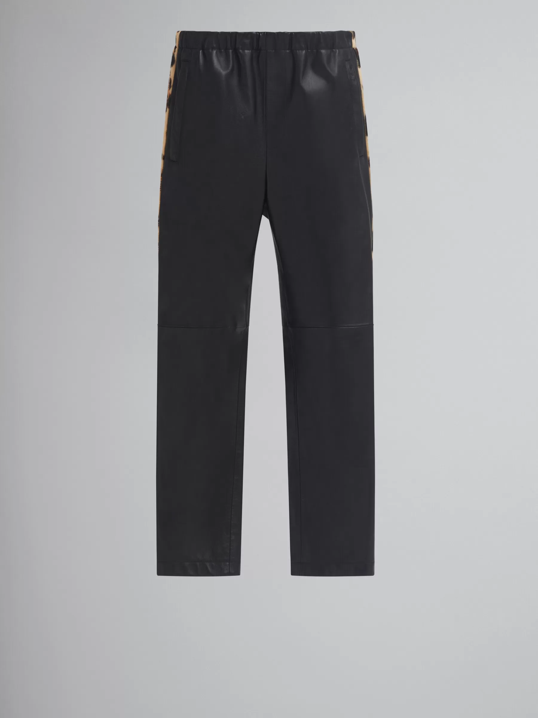 Marni Nappa Leather Jogging Trousers BLACK New