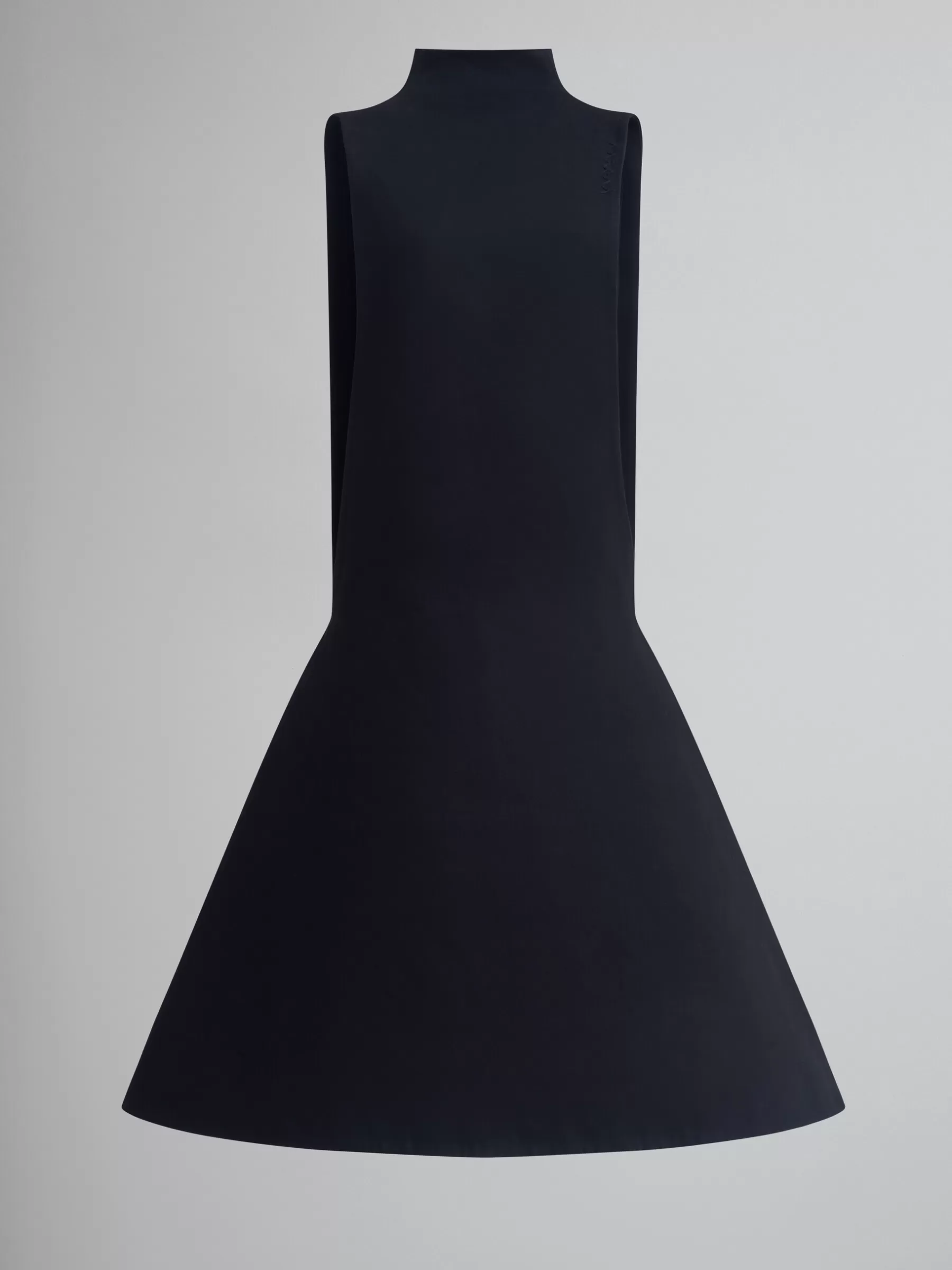 Marni Organic Cotton Satin A-line Dress BLACK Store