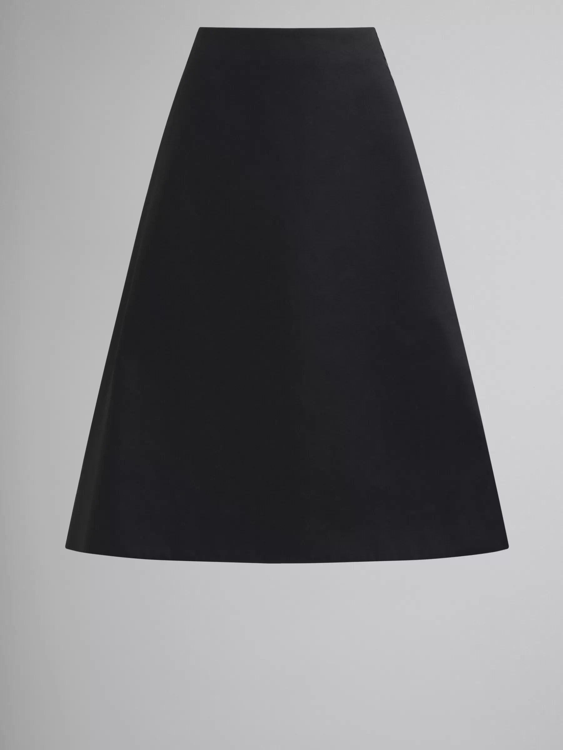 Marni Organic Cotton Satin Flared Skirt BLACK Flash Sale