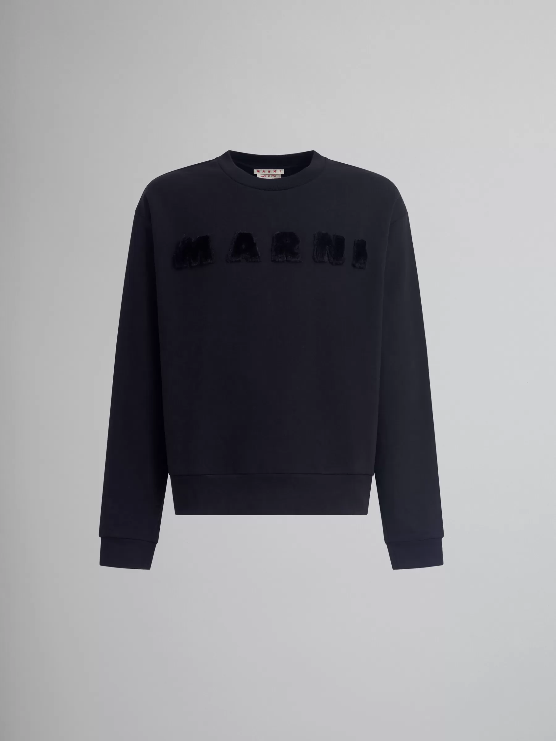 Marni Black Organic Cotton Sweatshirt With Logo NERO Shop