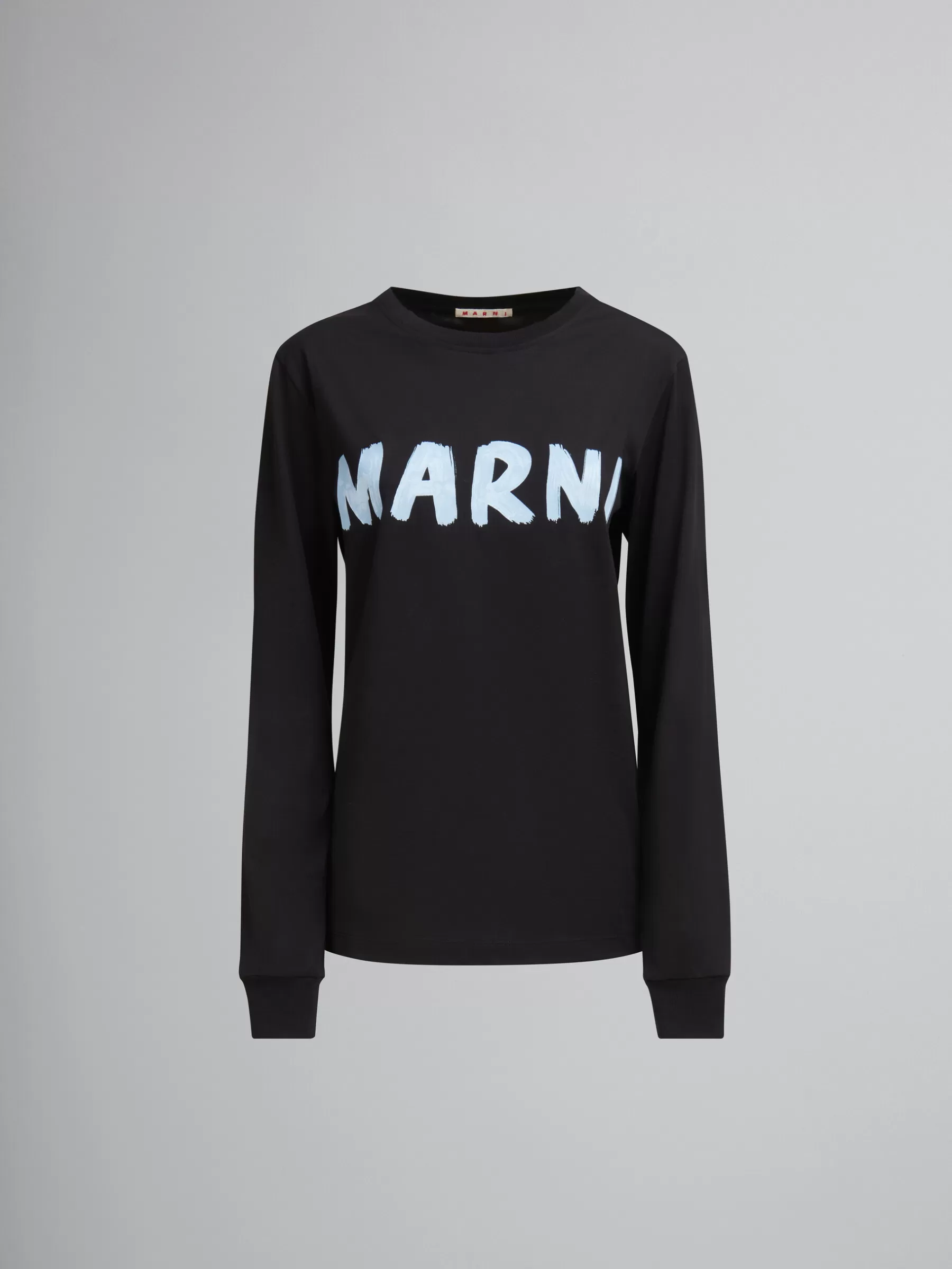 Marni Organic Cotton T-shirt With Logo BLACK Shop