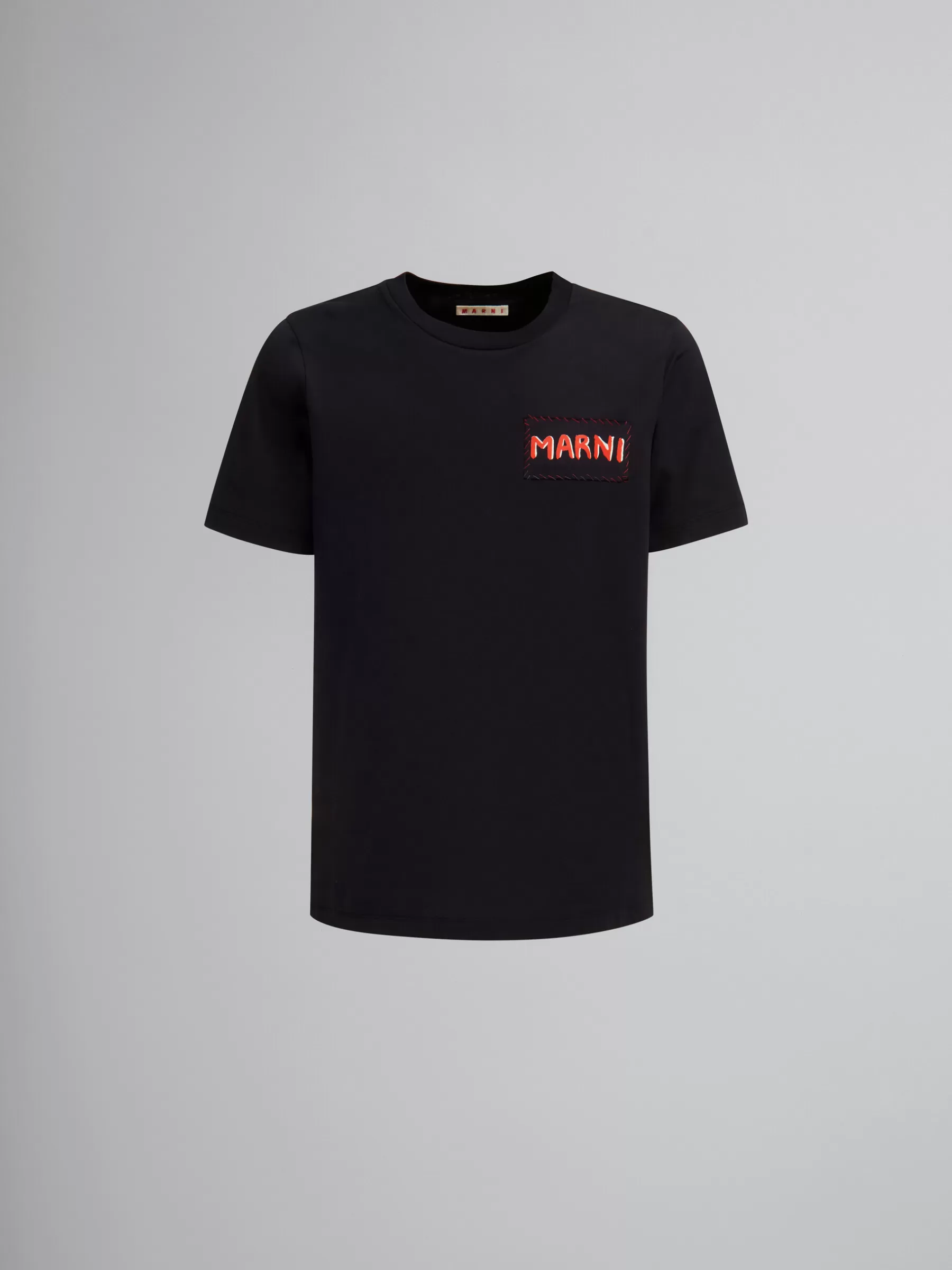 Marni Organic Cotton T-shirt With Patch BLACK Fashion