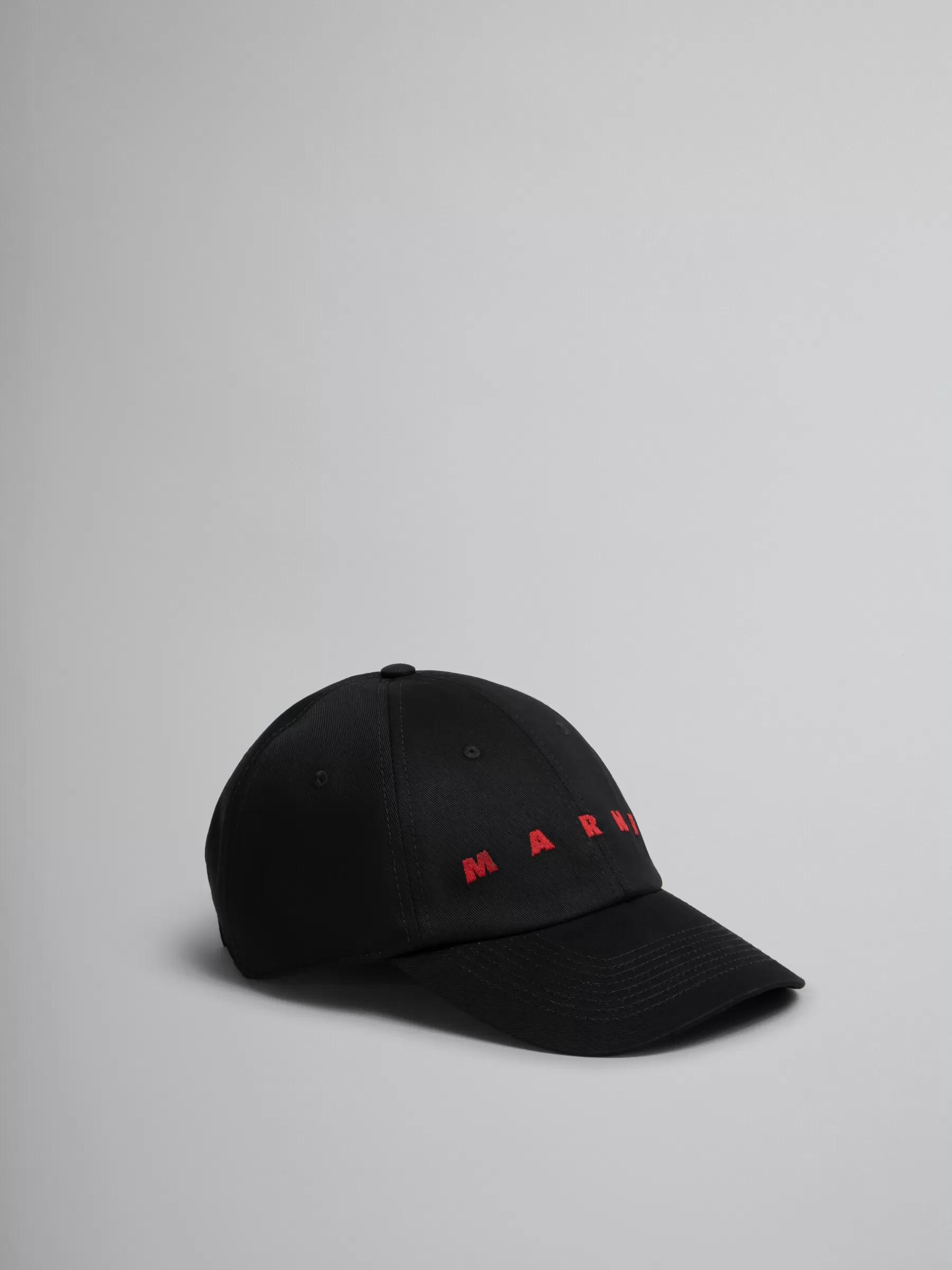 Marni Organic Gabardine Baseball Cap With Embroidered Logo BLACK Shop