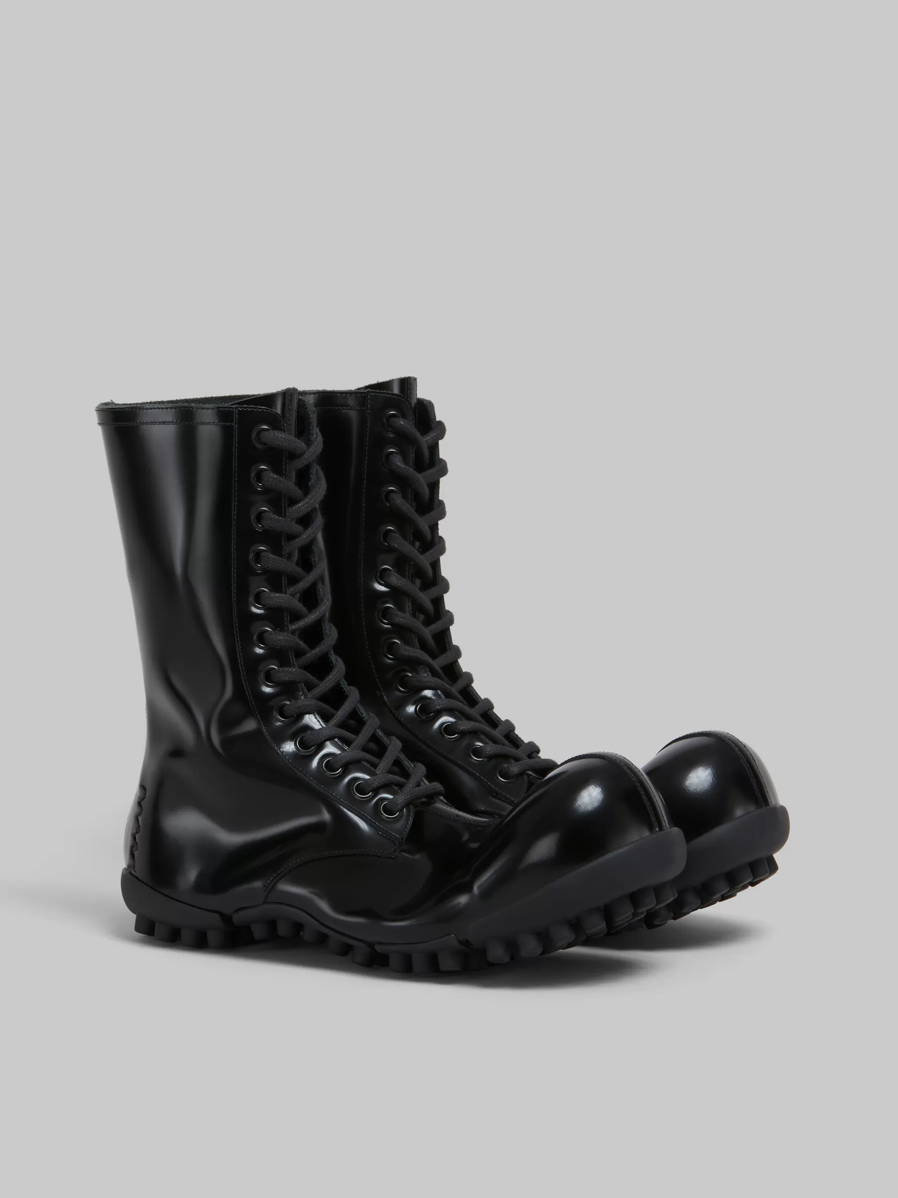 Marni Patent Leather Wave Boot BLACK Best