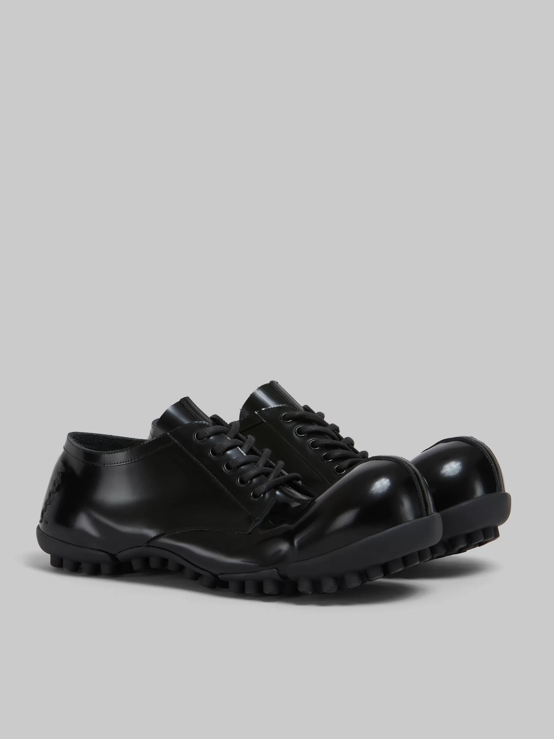 Marni Patent Leather Wave Lace Up BLACK Hot