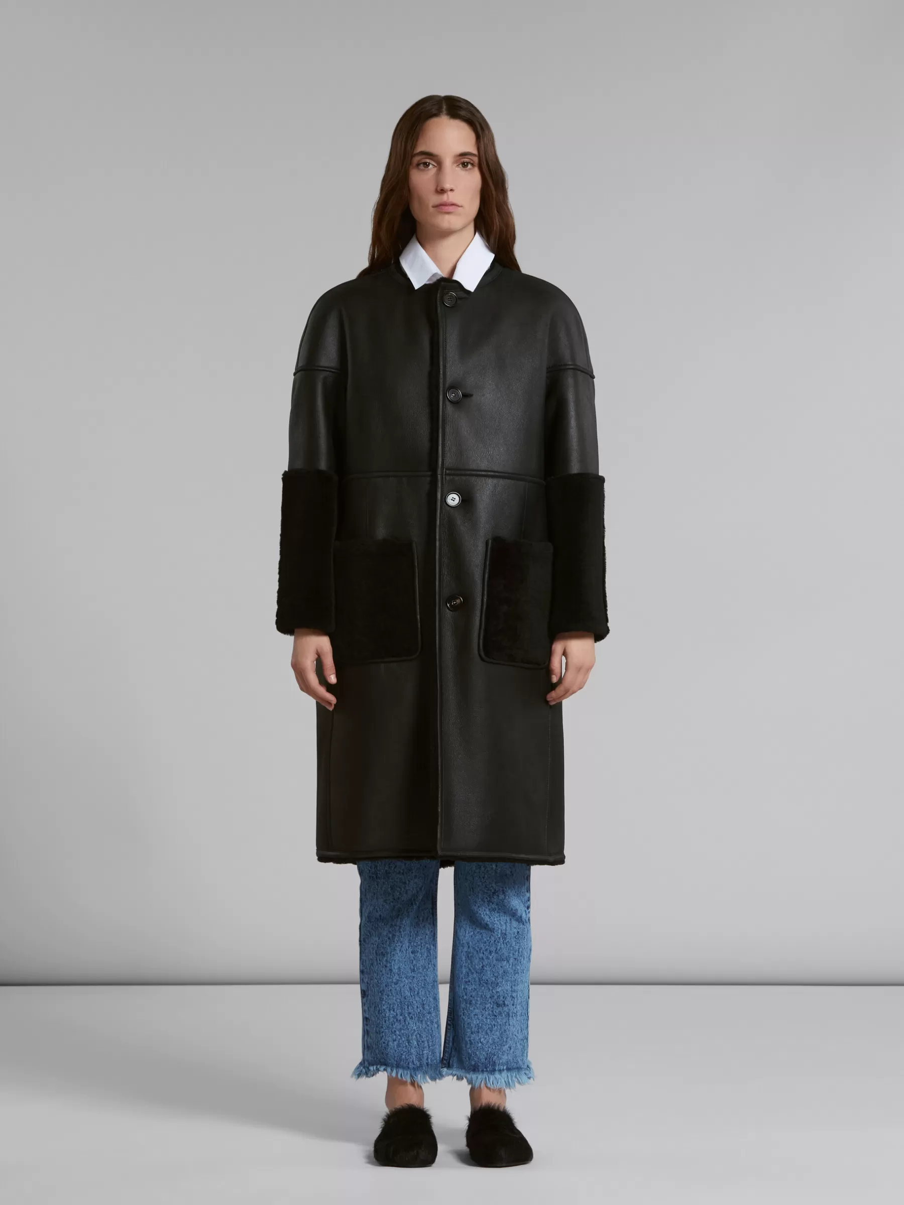 Marni Reversible Shearling Coat BLACK Best