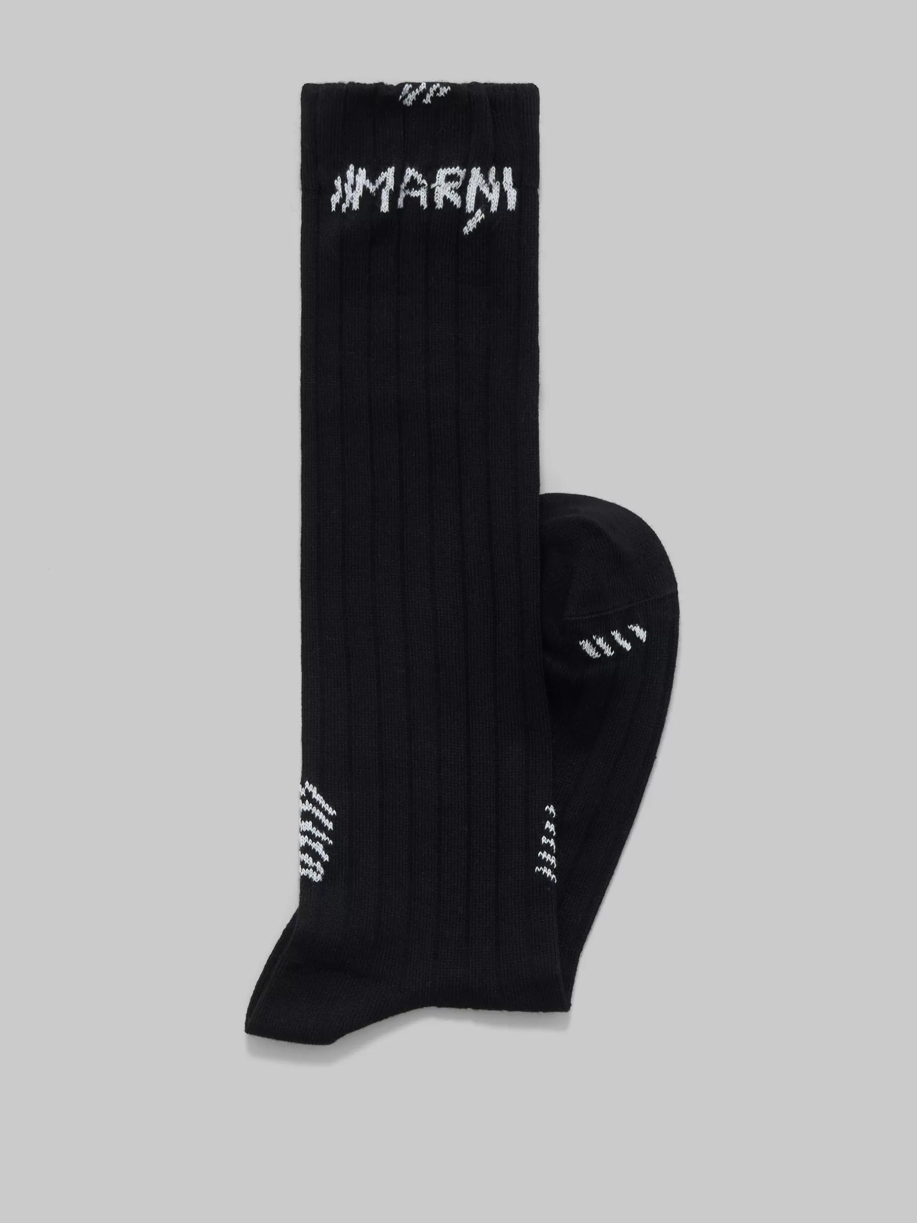 Marni Ribbed Cotton Socks With Mending BLACK Store