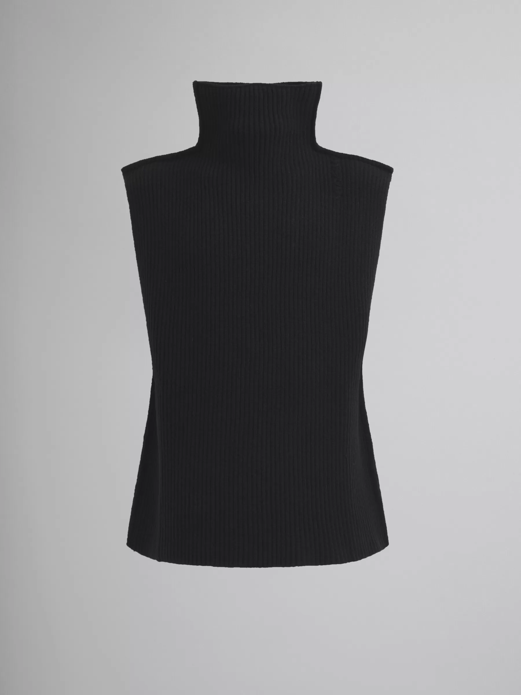 Marni Ribbed Wool Vest BLACK Hot