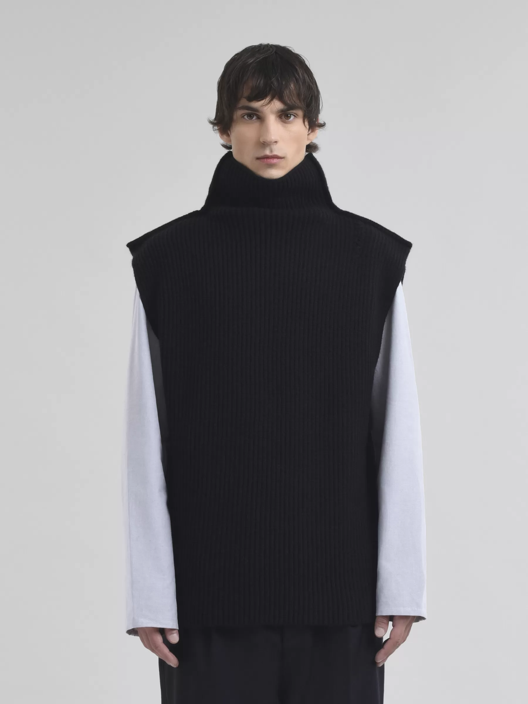 Marni Ribbed Wool Vest BLACK Hot