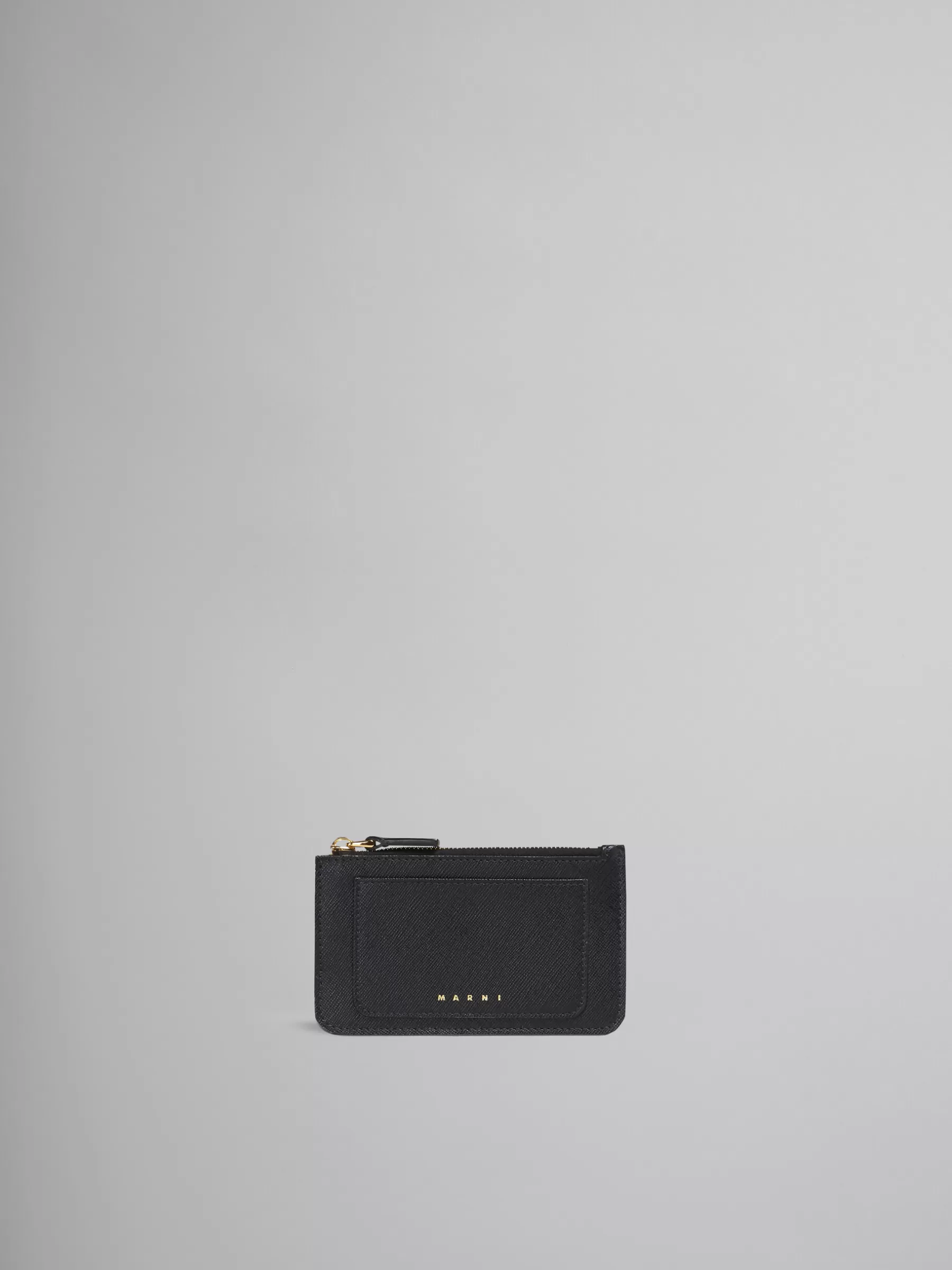 Marni Saffiano Leather Card Case BLACK Best