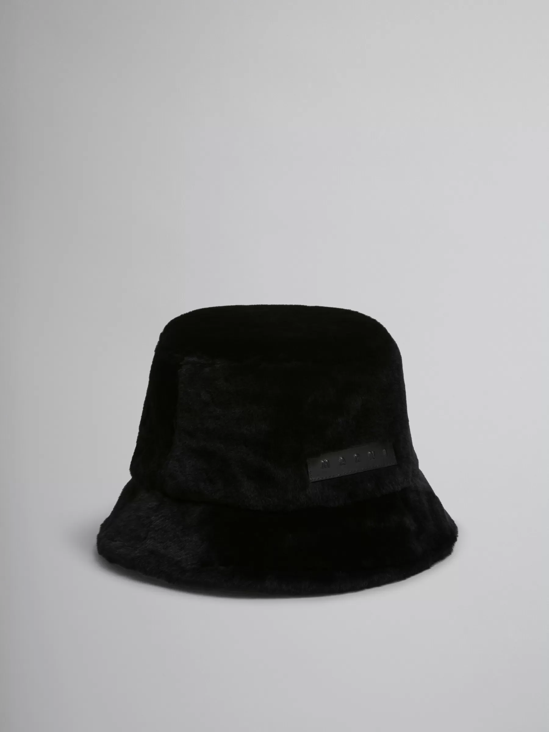 Marni Shaved Shearling Bucket Hat BLACK Clearance