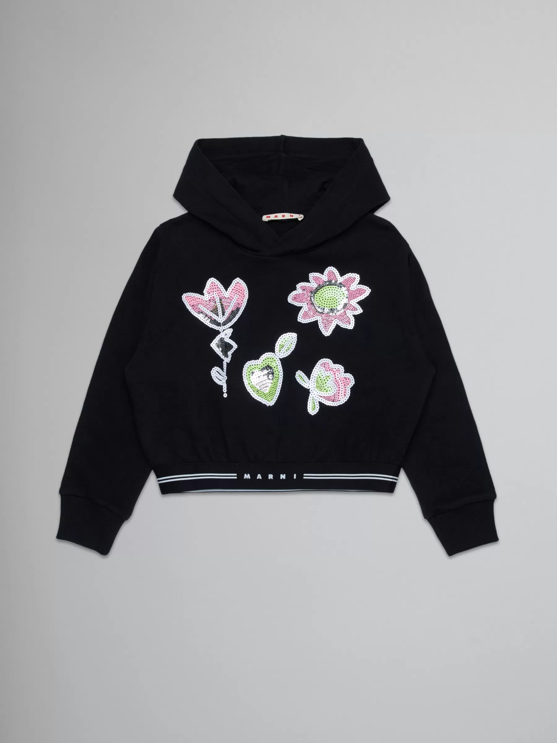 Marni Sweatshirt With Sequined Flowers BLACK Sale